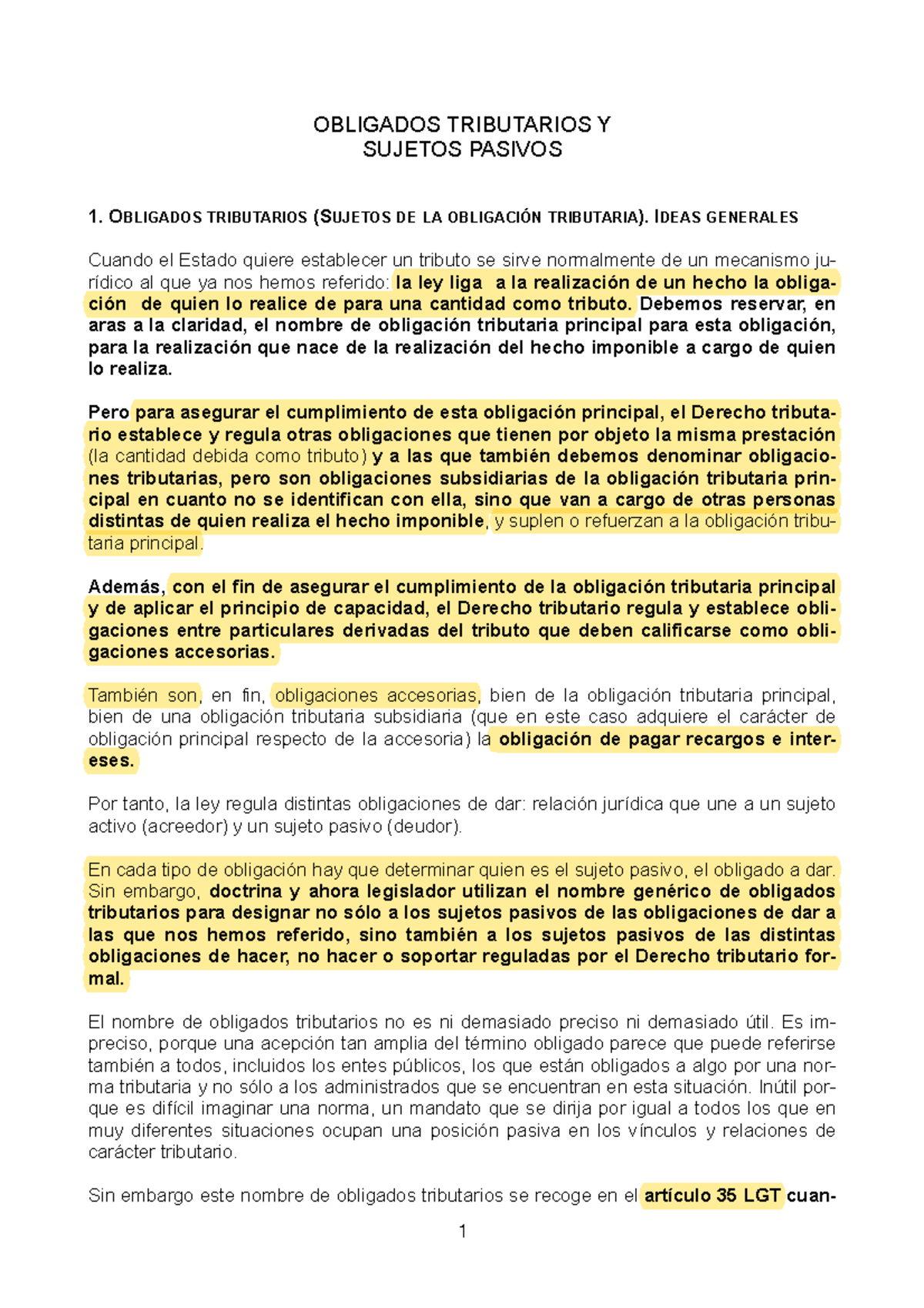 Tema 14. Obligados tributarios y sujetos pasivos - OBLIGADOS ...