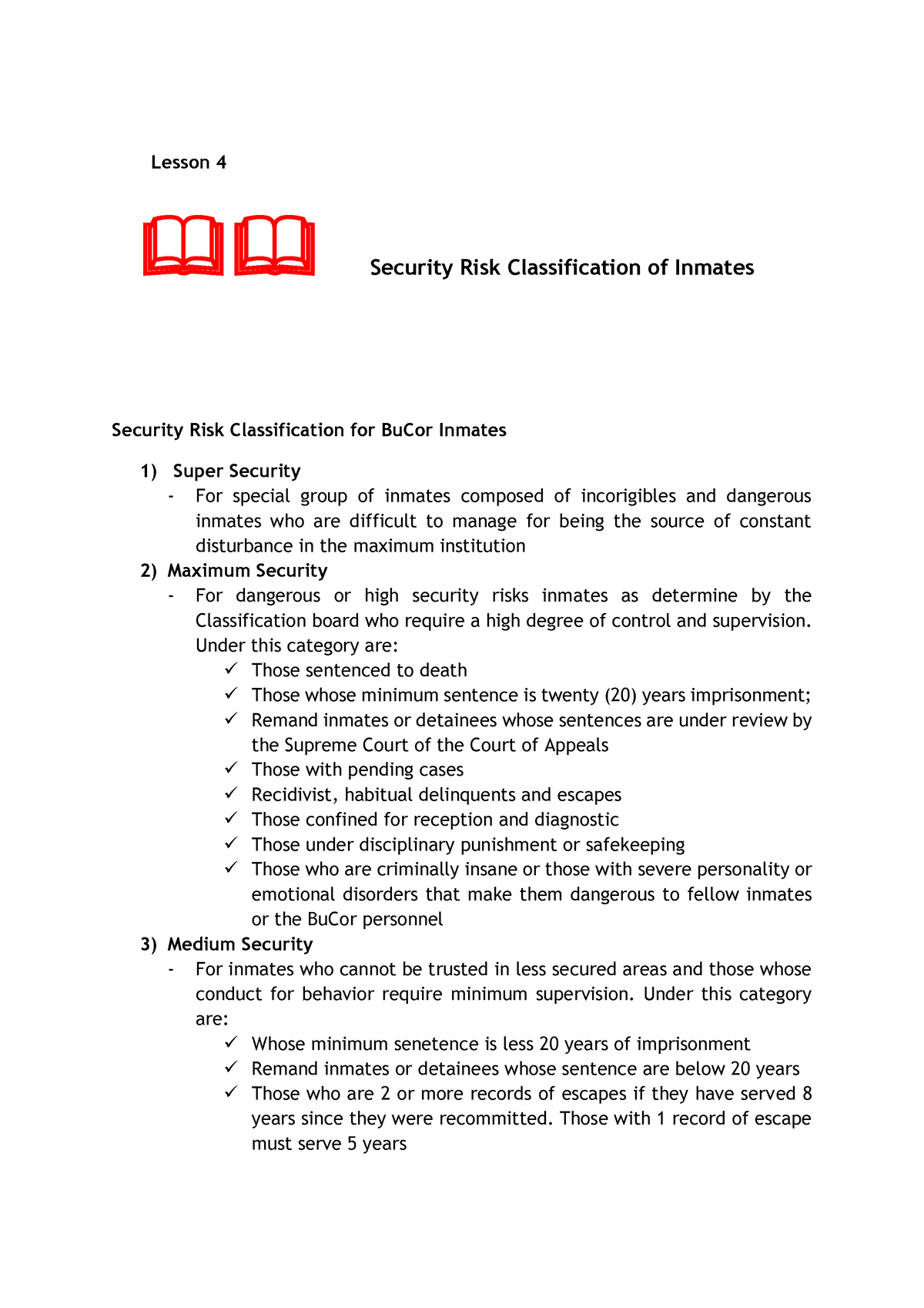 security-risk-classification-of-inmates-lesson-4-security-risk-classification-for-bucor