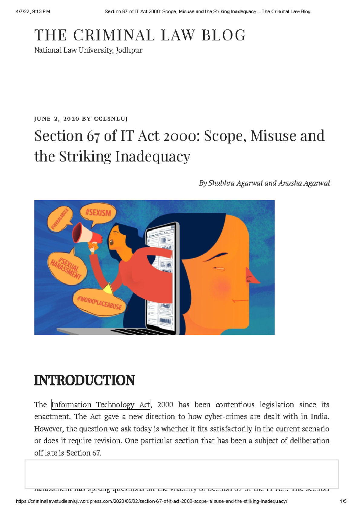 case study on section 67 of it act 2000