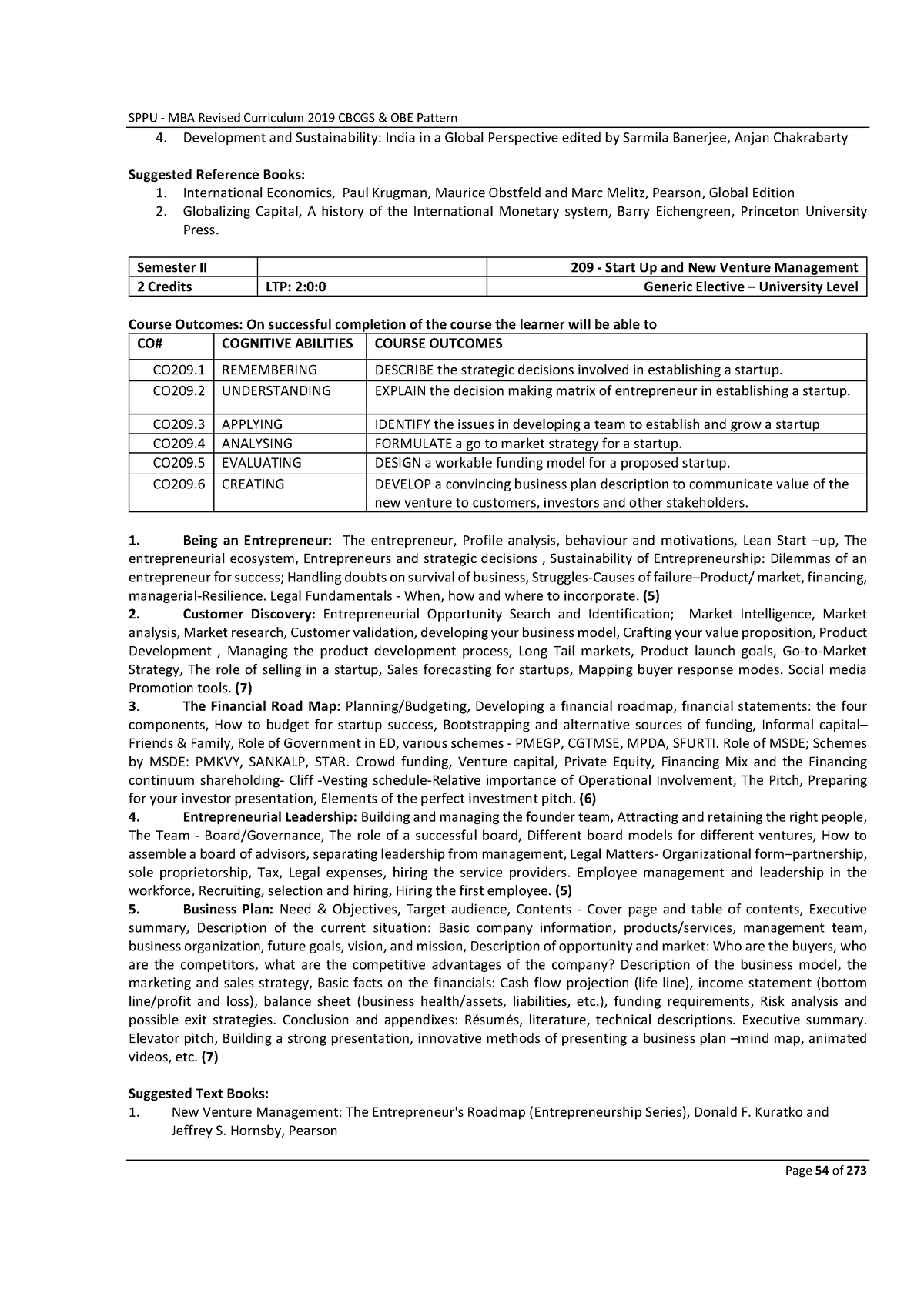 Syllabus 2019 pattern SNVM - SPPU - MBA Revised Curriculum 2019 CBCGS ...