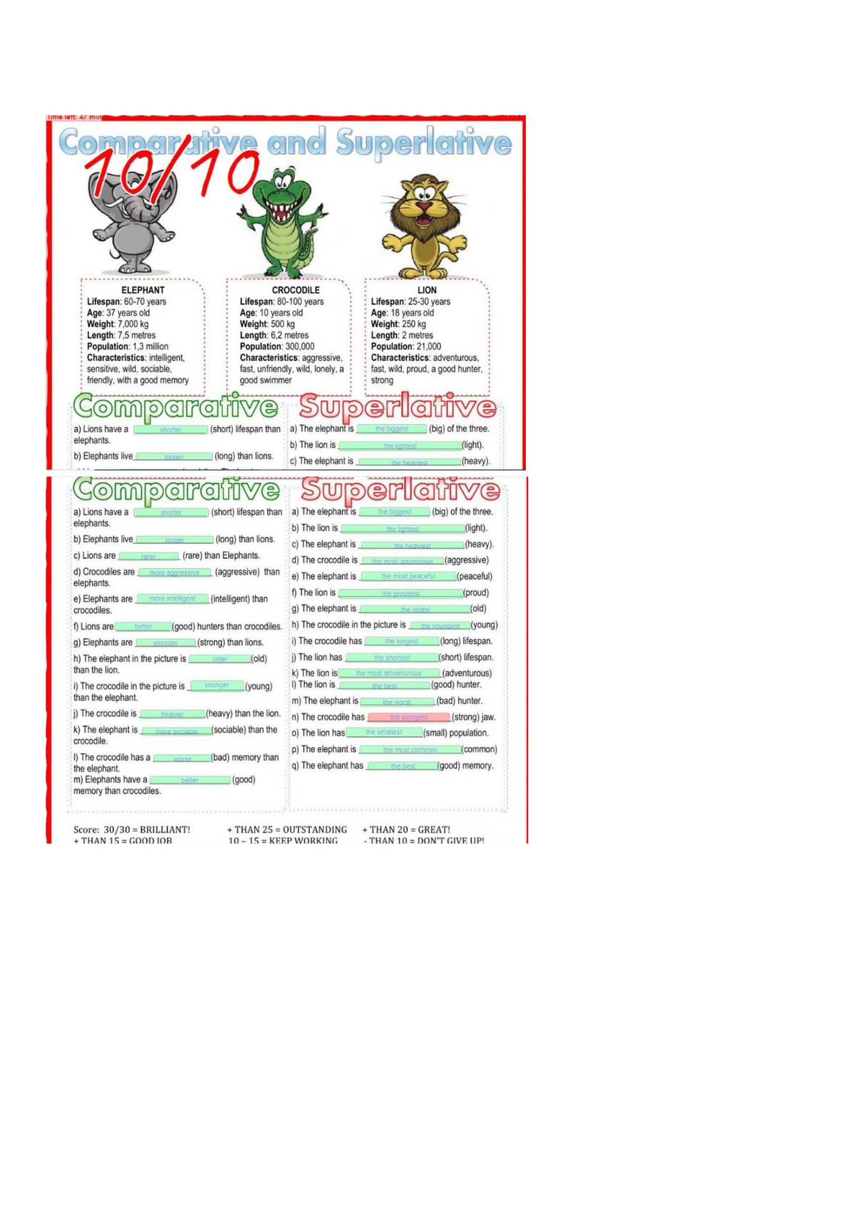 Rare Comparative And Superlative Adjectives