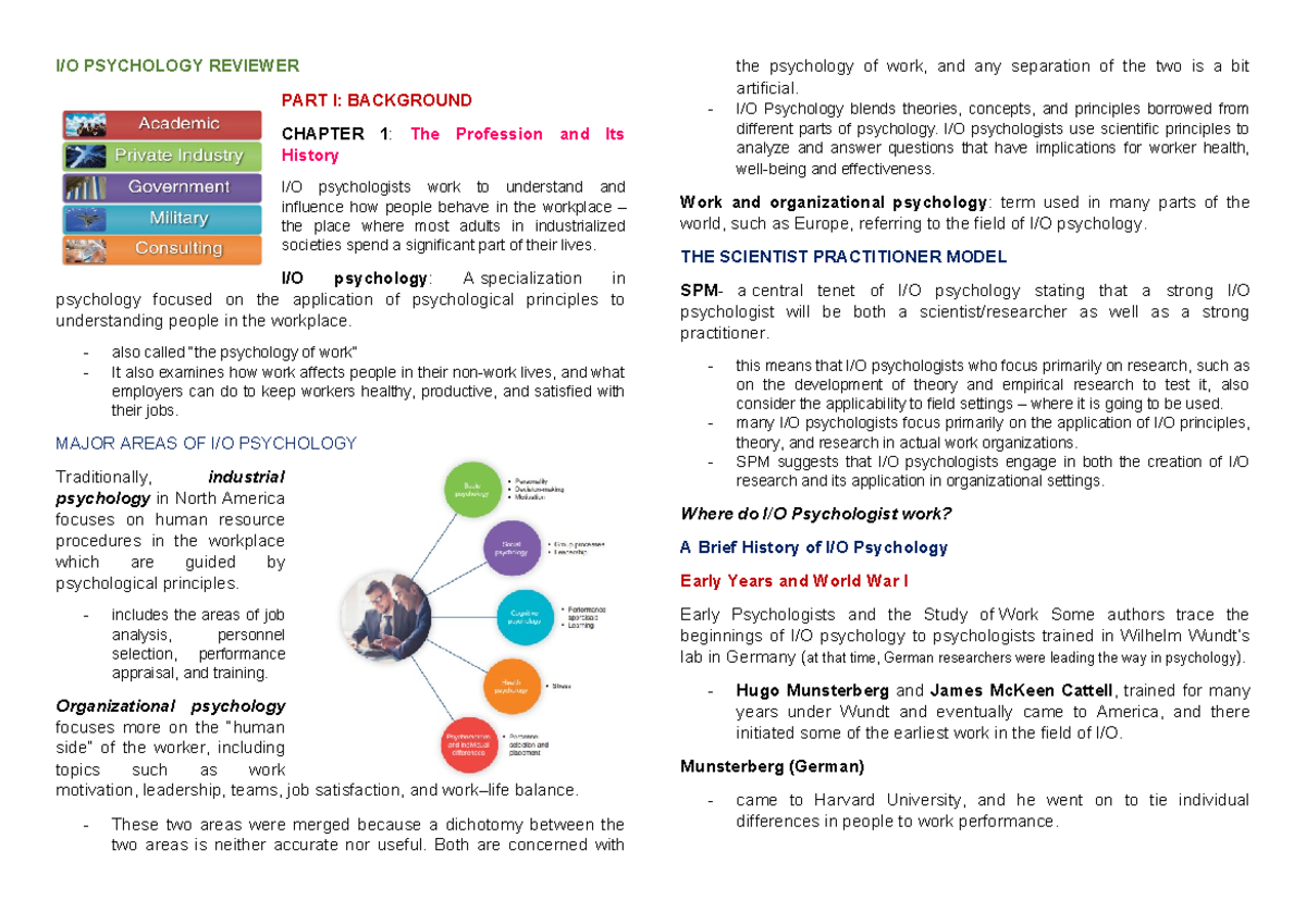 Reviewer FOR IO Competency EVAL - I/O PSYCHOLOGY REVIEWER PART I ...