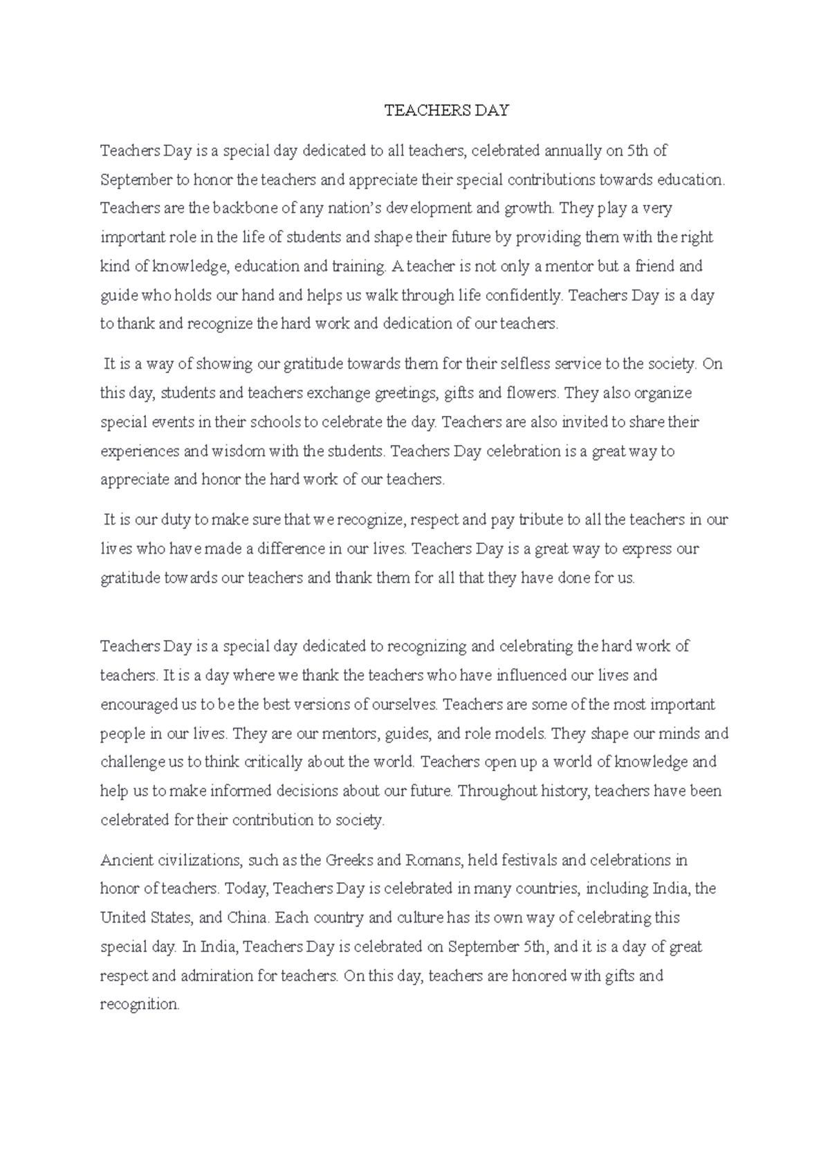 Teachers DAY - Teacher spread knowledge and build a foundation for our ...
