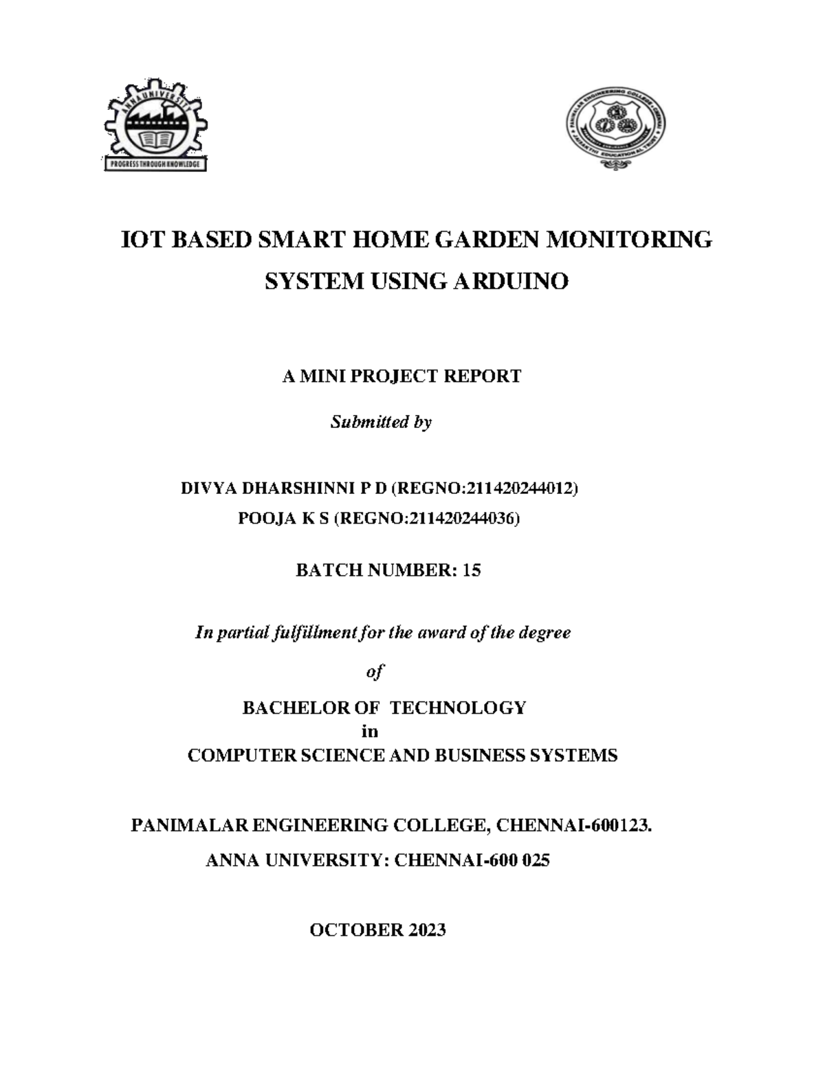 Report - notes - IOT BASED SMART HOME GARDEN MONITORING SYSTEM USING ...