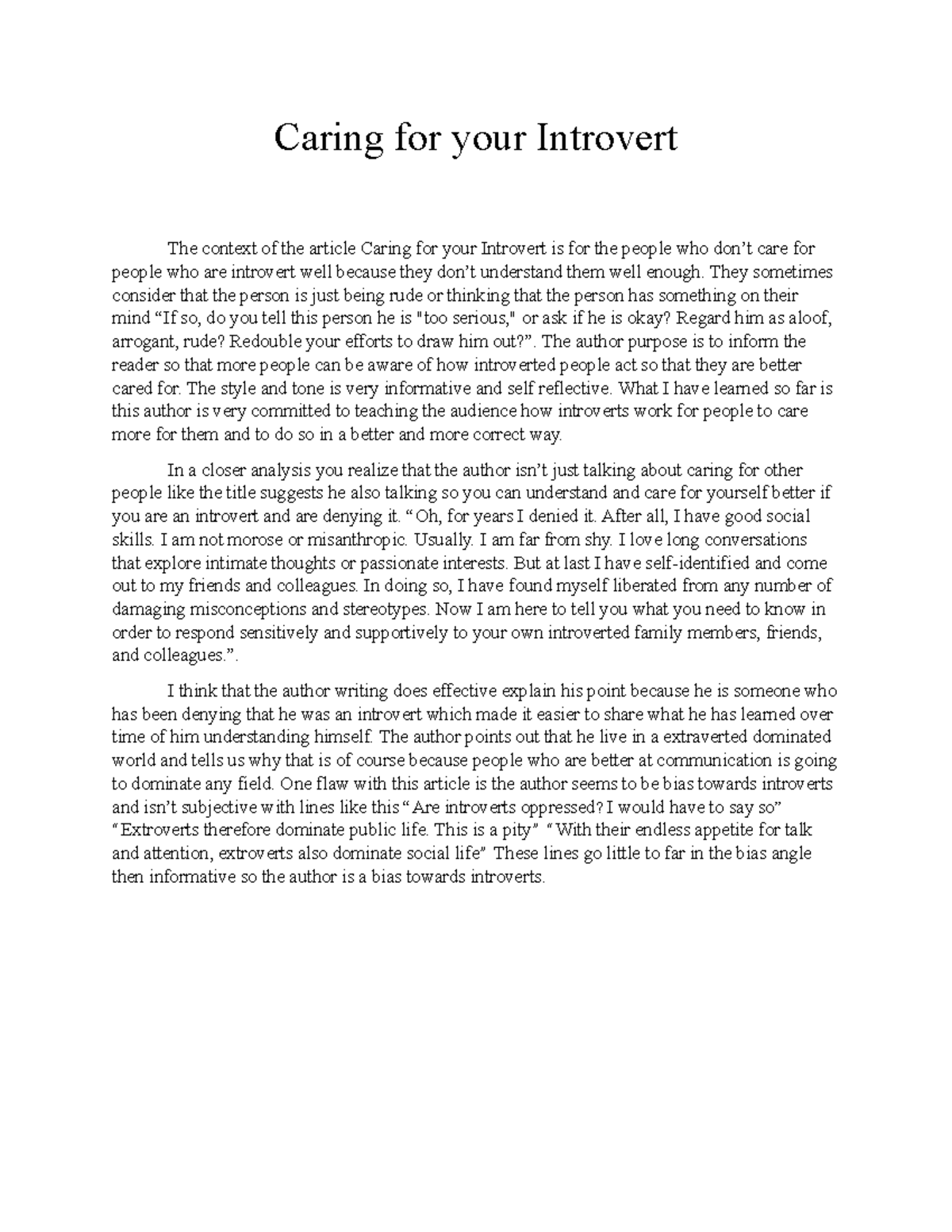 Caring for your Introvert - They sometimes consider that the person is ...