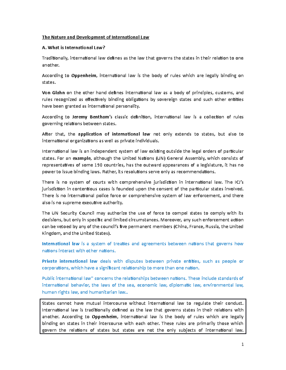 introduction to public international law - The Nature and Development ...