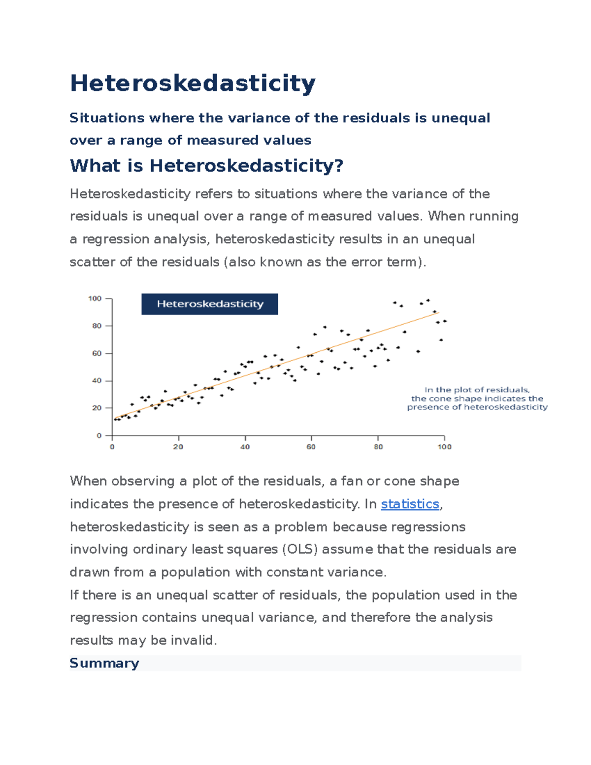 Heteroskedasticity Hetroscedasticity in linear regression model