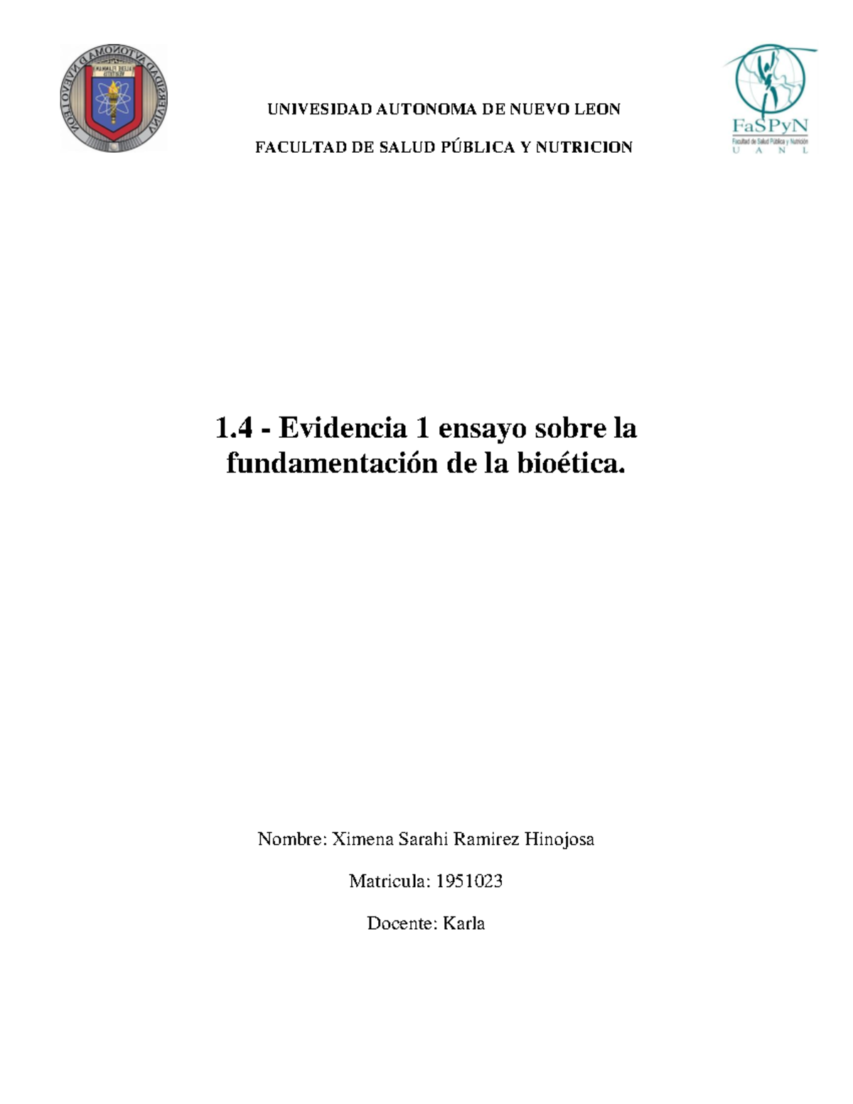 GI Evidencia 1. Ensayo - UNIVESIDAD AUTONOMA DE NUEVO LEON FACULTAD DE ...