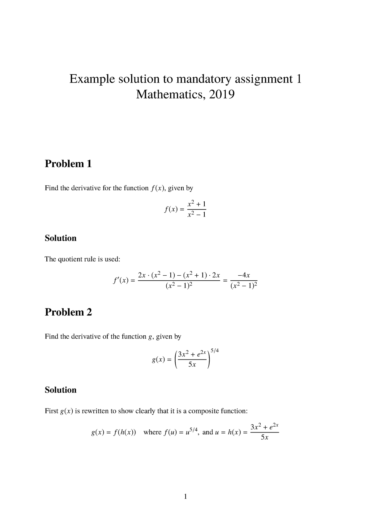 special mandatory assignment