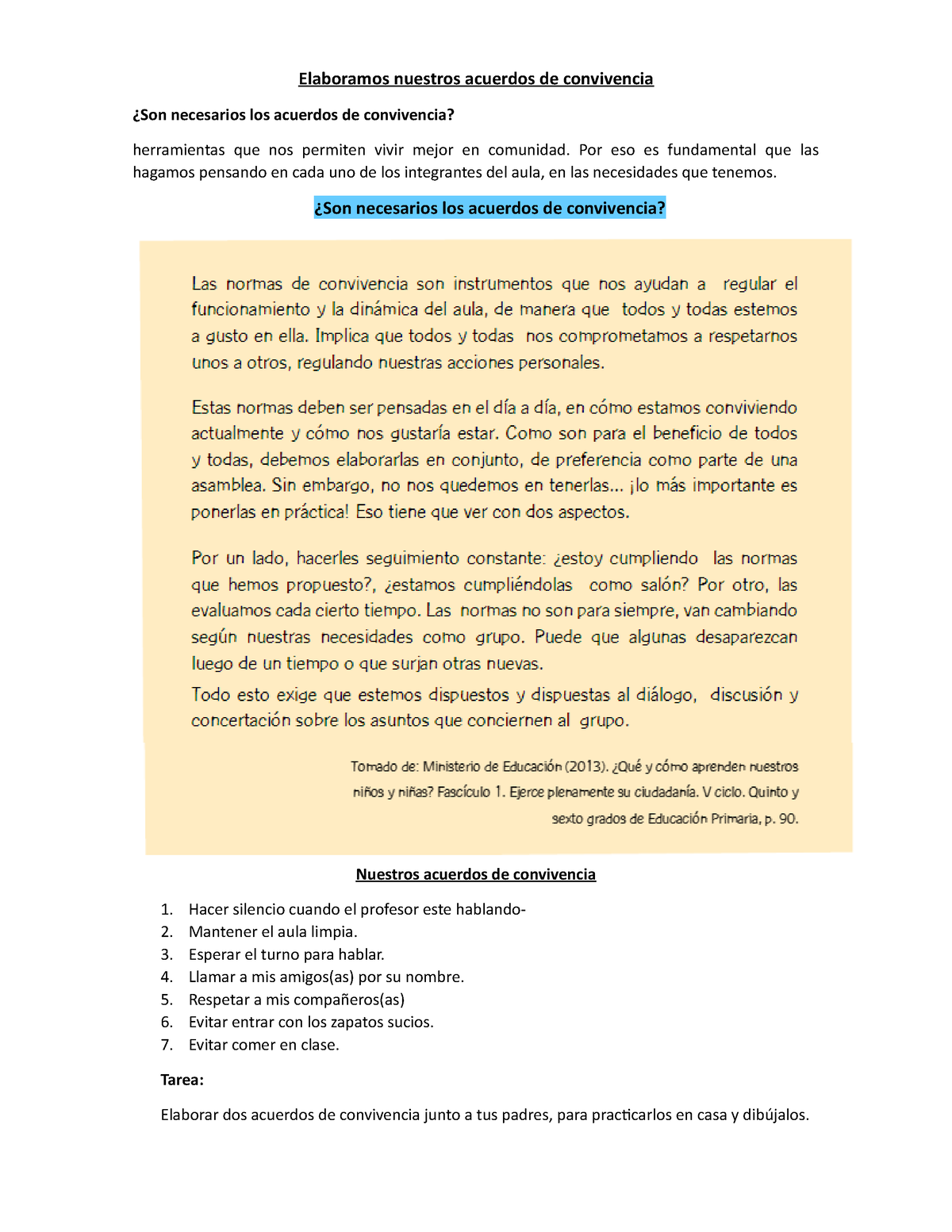 Elaboramos Nuestros Acuerdos De Convivencia Por Eso Es Fundamental Que Las Hagamos Pensando En