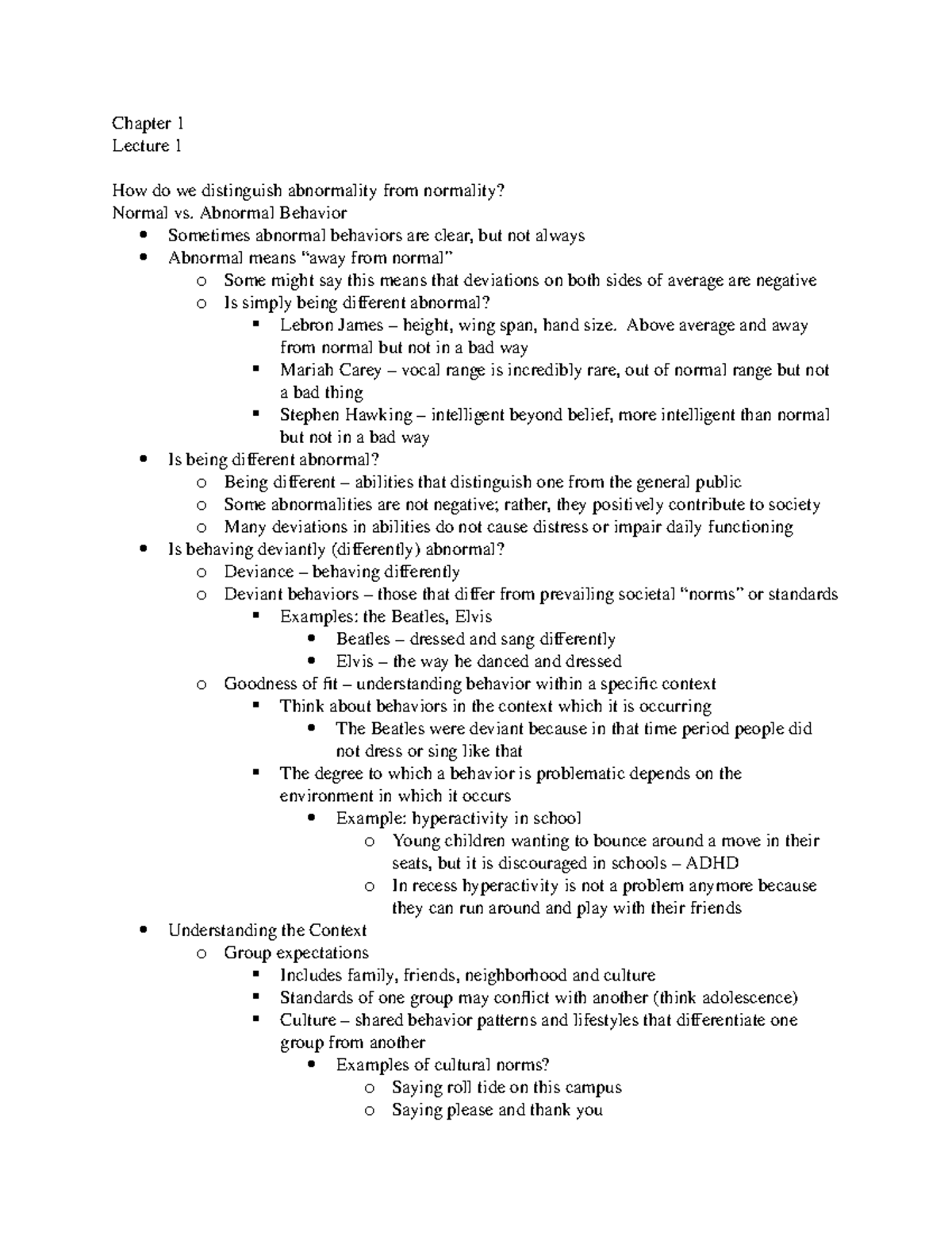 How do we distinguish abnormal from normal, Beginning chapter 1 Notes ...