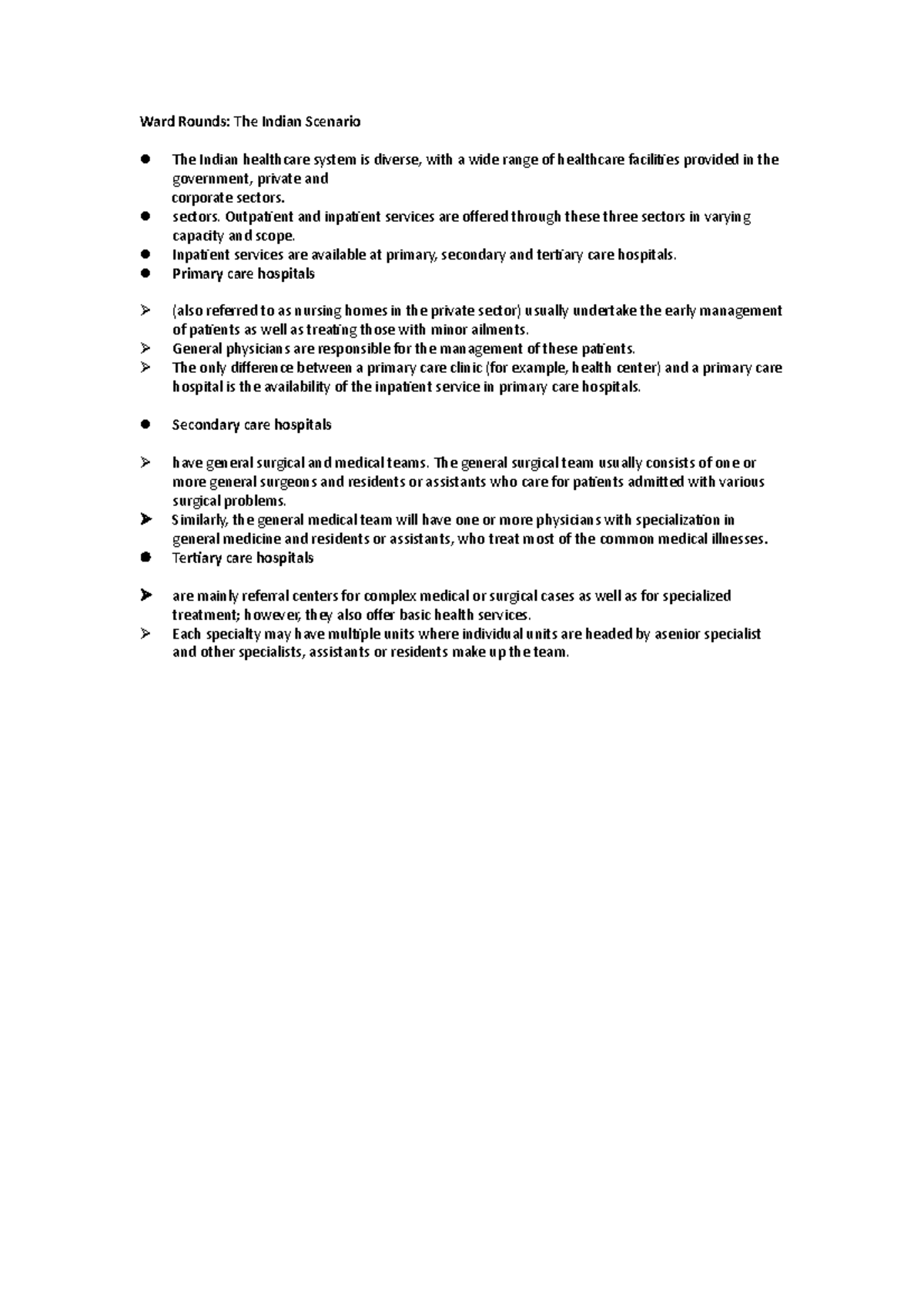 Ward rounds participants - Ward Rounds: The Indian Scenario The Indian ...