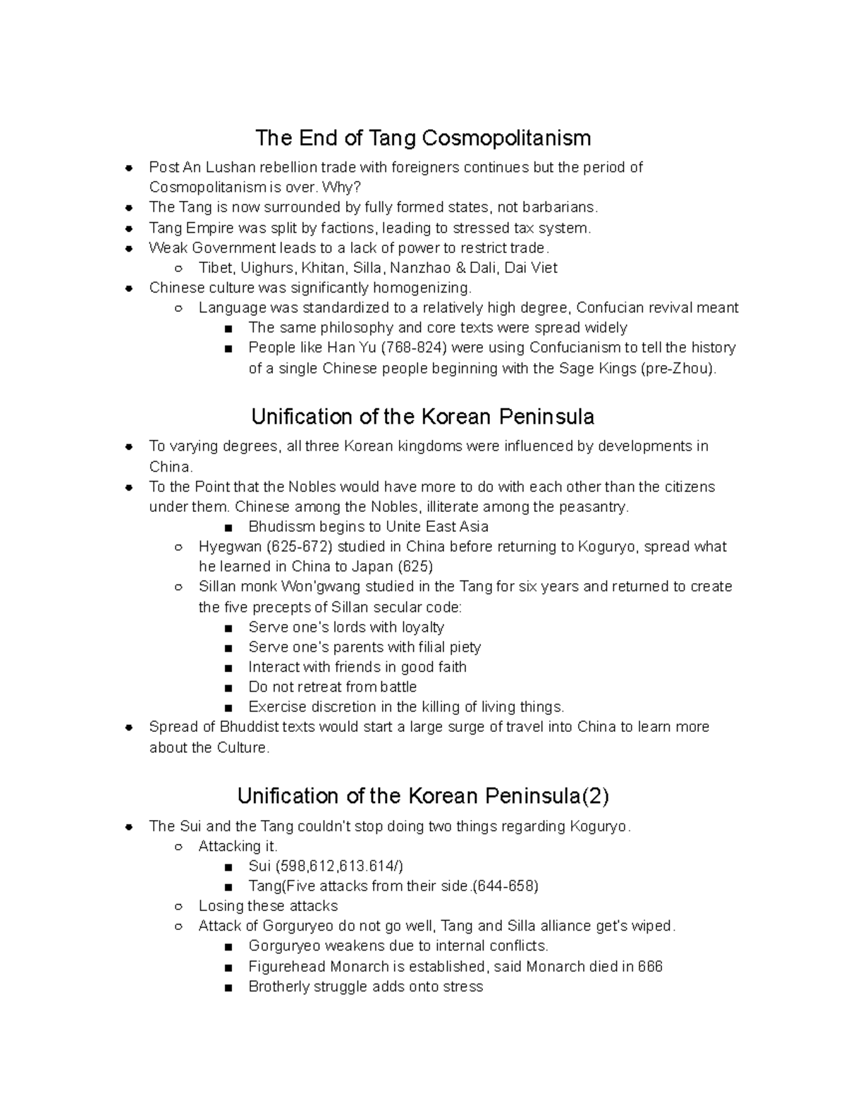 The End of Tang Cosmopolitanism - Why? The Tang is now surrounded by ...