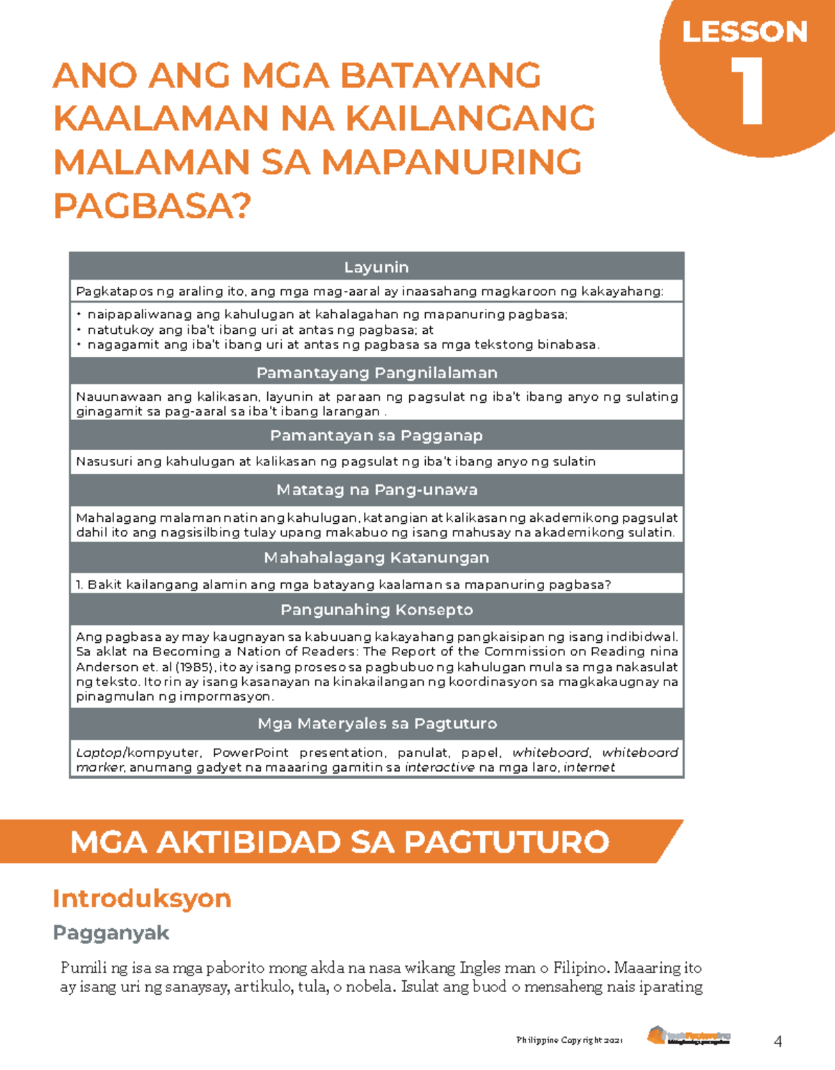 Lesson 01 - LESSON 1 ANO ANG MGA BATAYANG KAALAMAN NA KAILANGANG ...