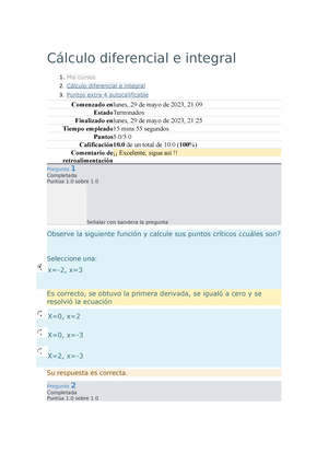 Modalidad De Exámenes Semana 1 Revisión Del Intento - Cálculo ...