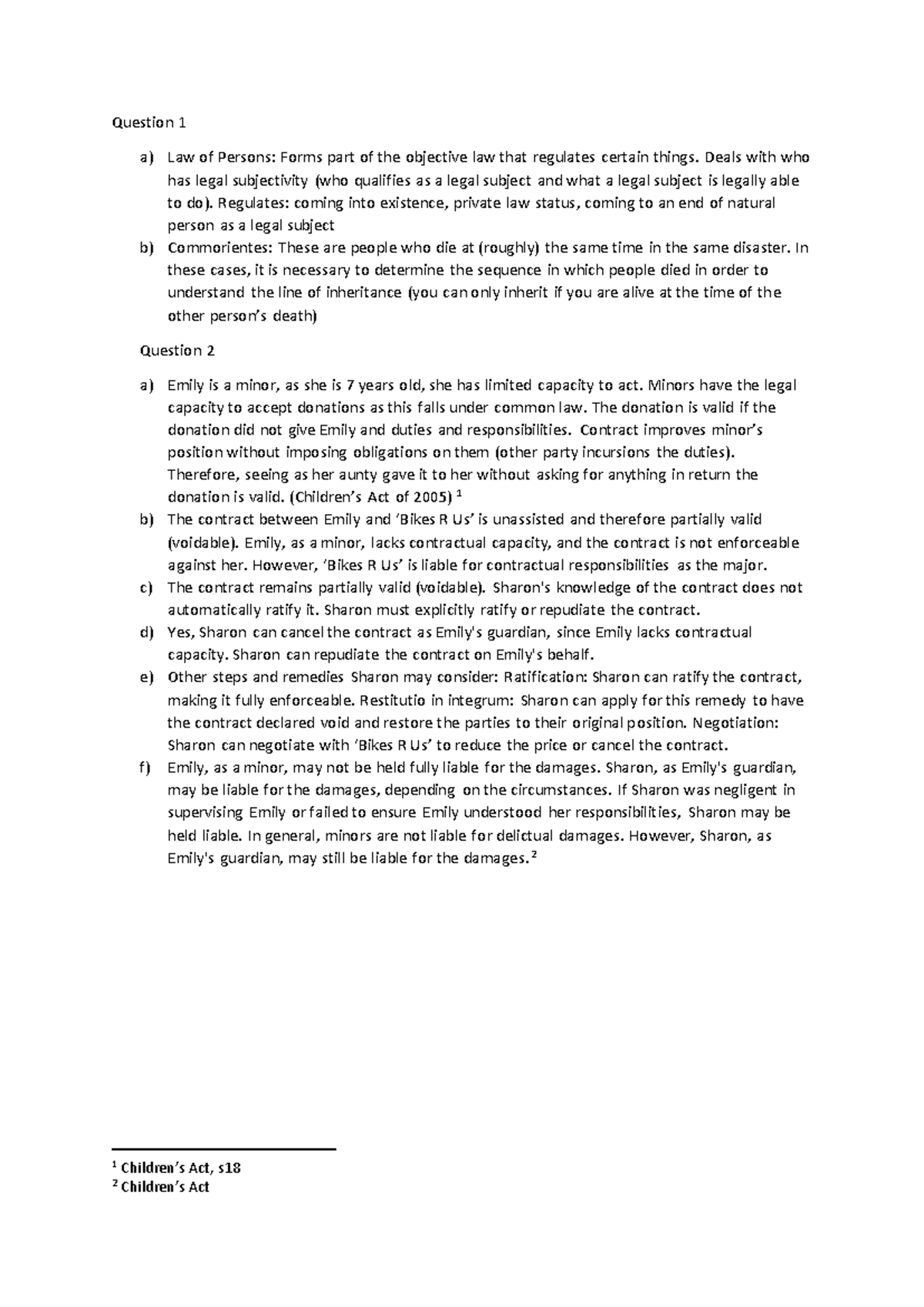 Tut 5 LOP.pdf pdf - A repition of our A1 exam - Question 1 a) Law of ...
