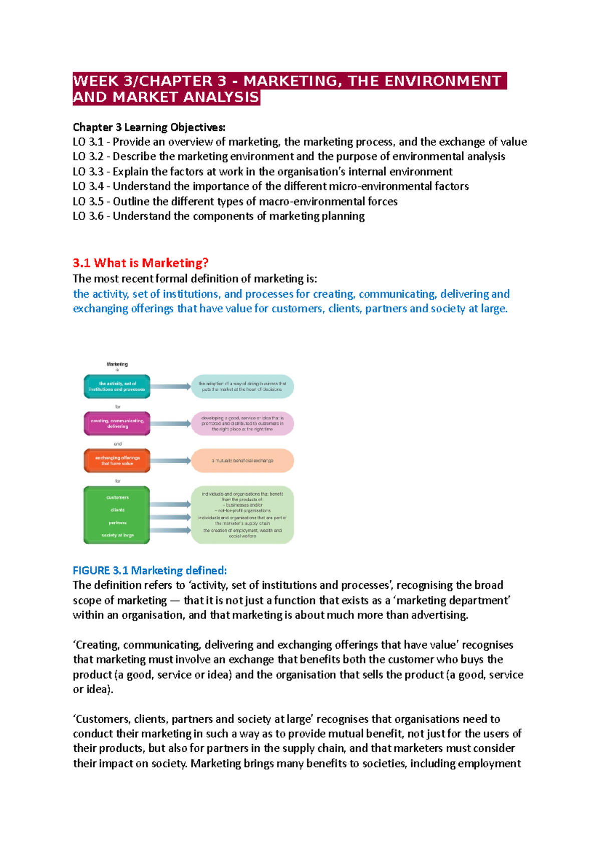 Chapter 3 - Innovations AND Markets - WEEK 3/CHAPTER 3 - MARKETING, THE ...