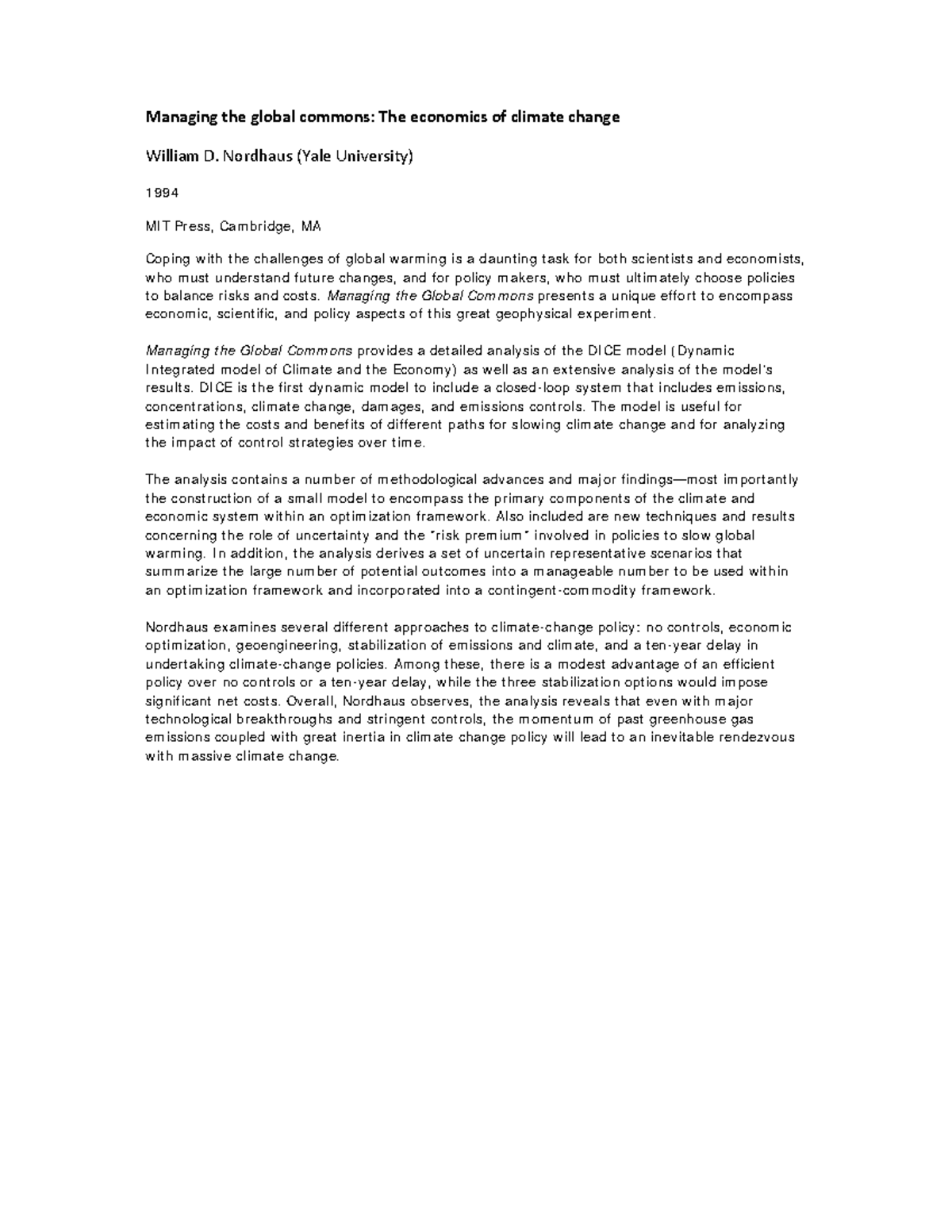 3466 - teste - Managing the global commons: The economics of climate ...