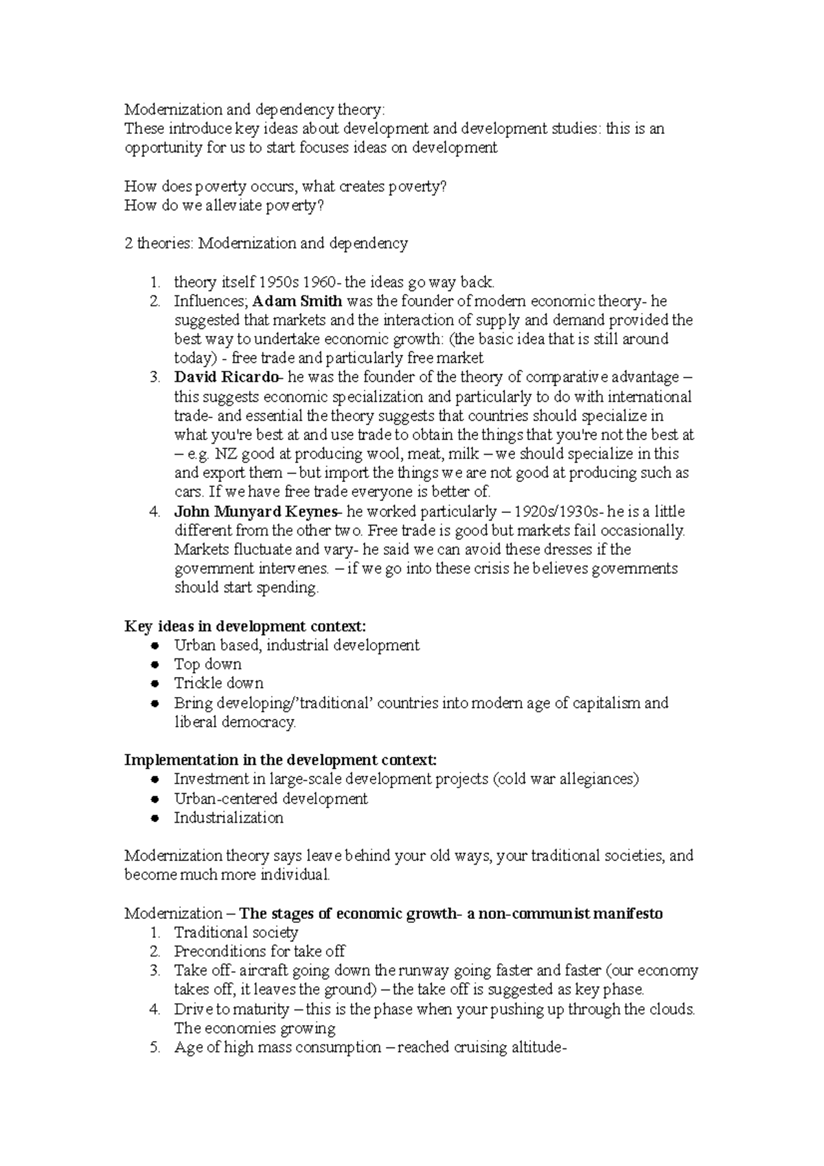 Modernisation and Dependency Theory - Modernization and dependency ...