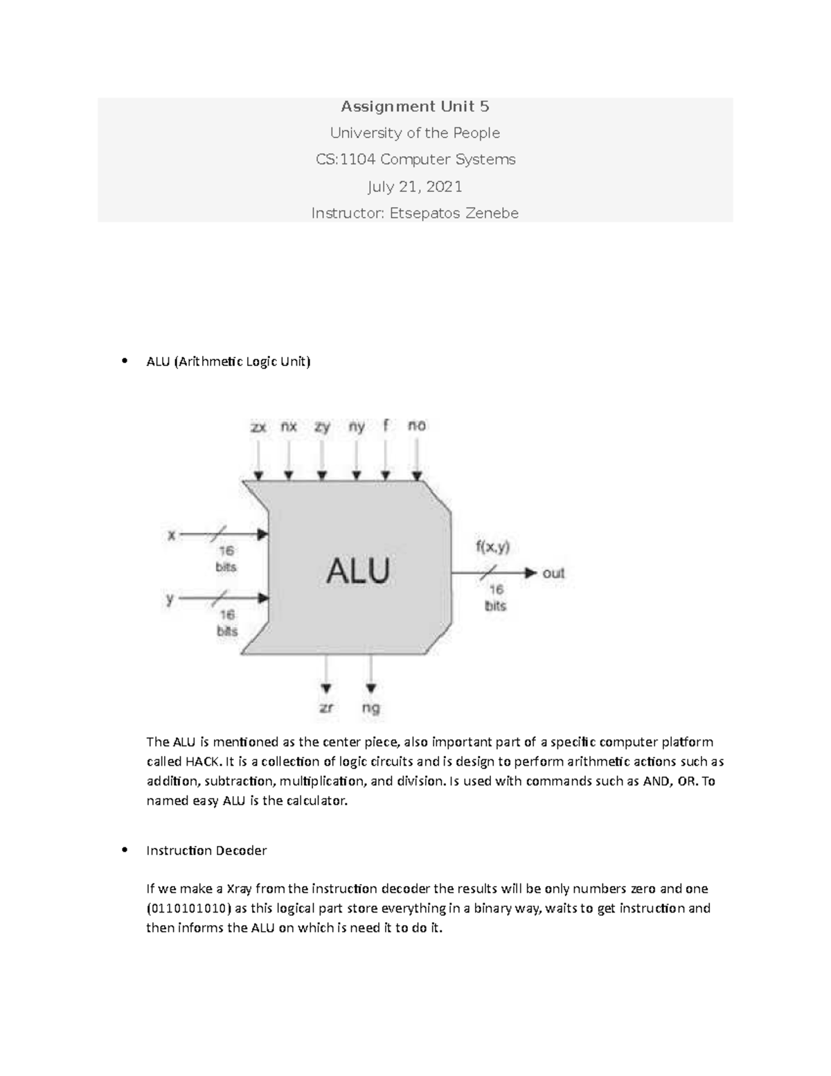 Assignment Unit 5 - CS 1104 - UoPeople - Studocu