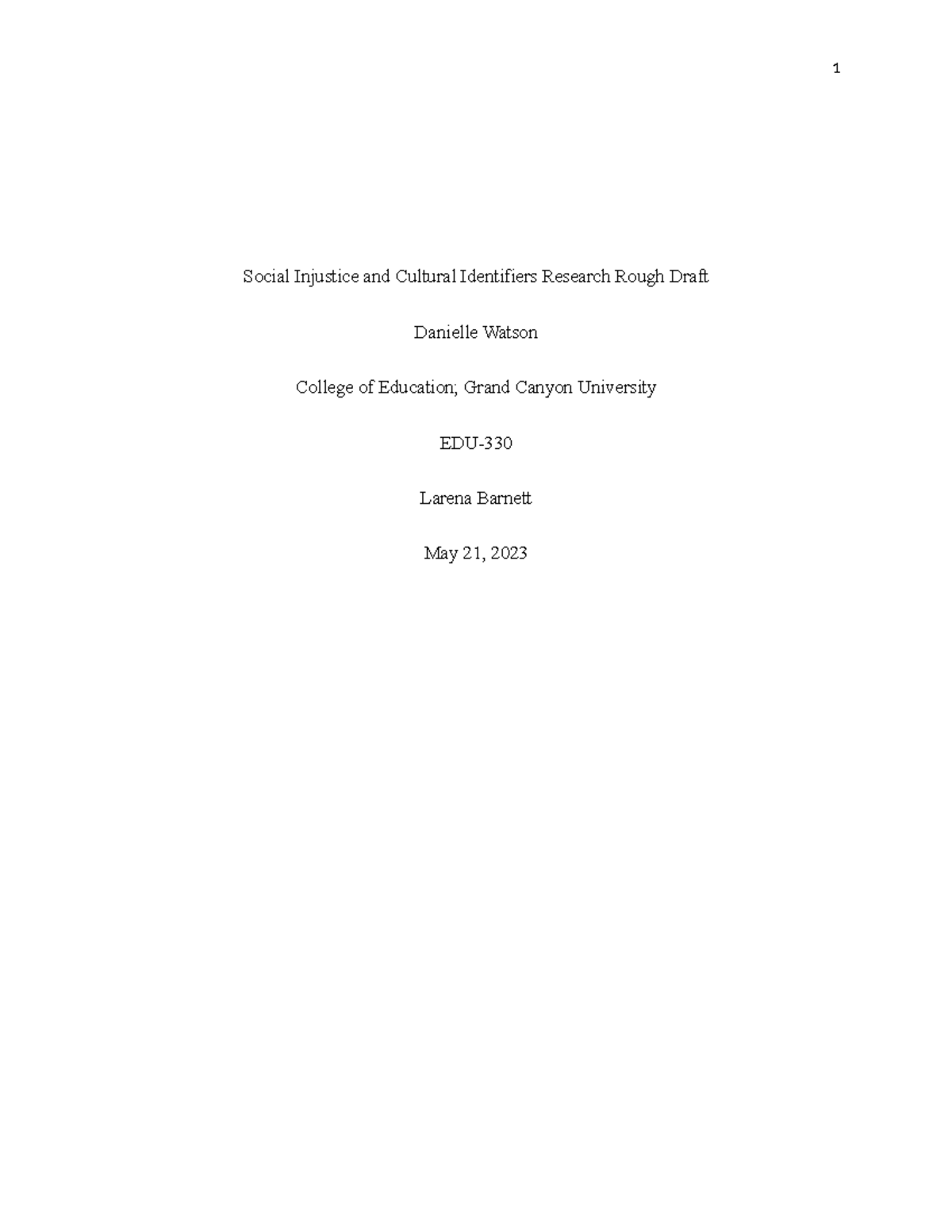 Social Injustice and Cultural Identifiers Research Rough Draft - People ...