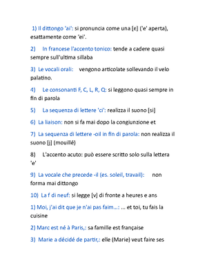 Esame Lingua Francese 1 - ESAME DI LINGUA FRANCESE 5 Choisissez l ...