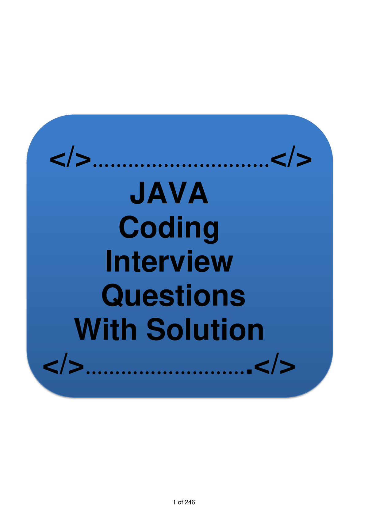 Java Coding Interview Questions Ans With Solutions-1 - - Studocu