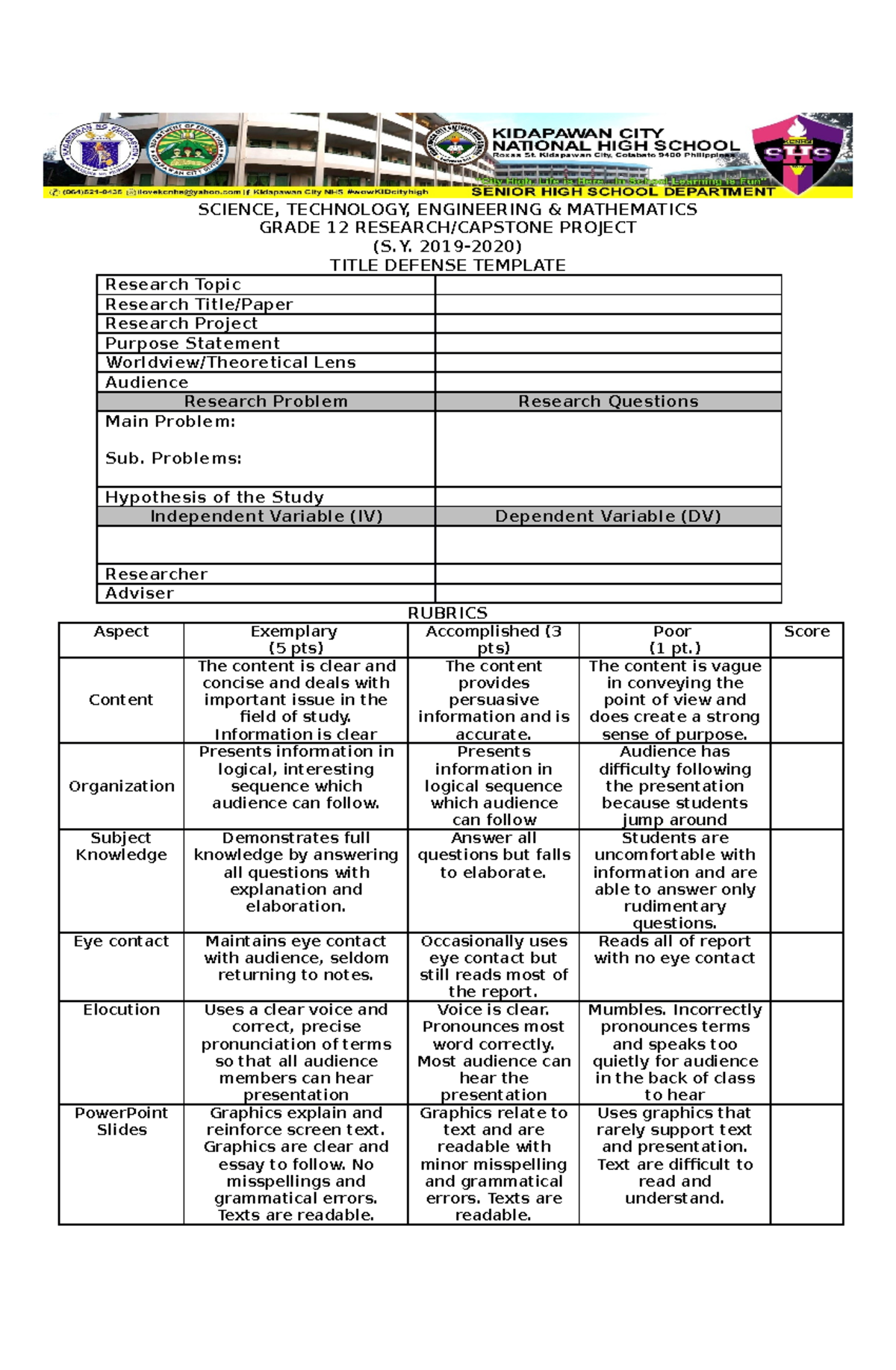 title defense format