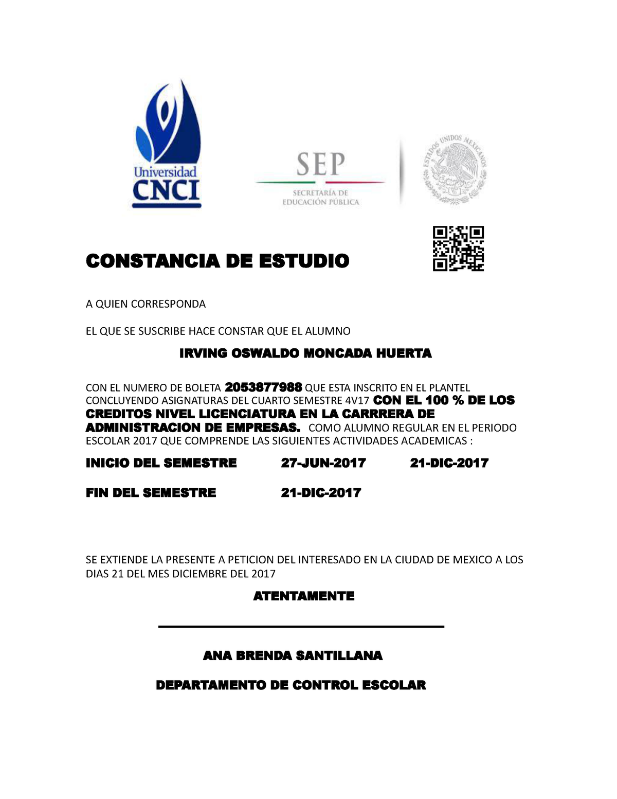 Constancia De Estudio Licenciatura Constancia De Estudio A Quien Corresponda El Que Se