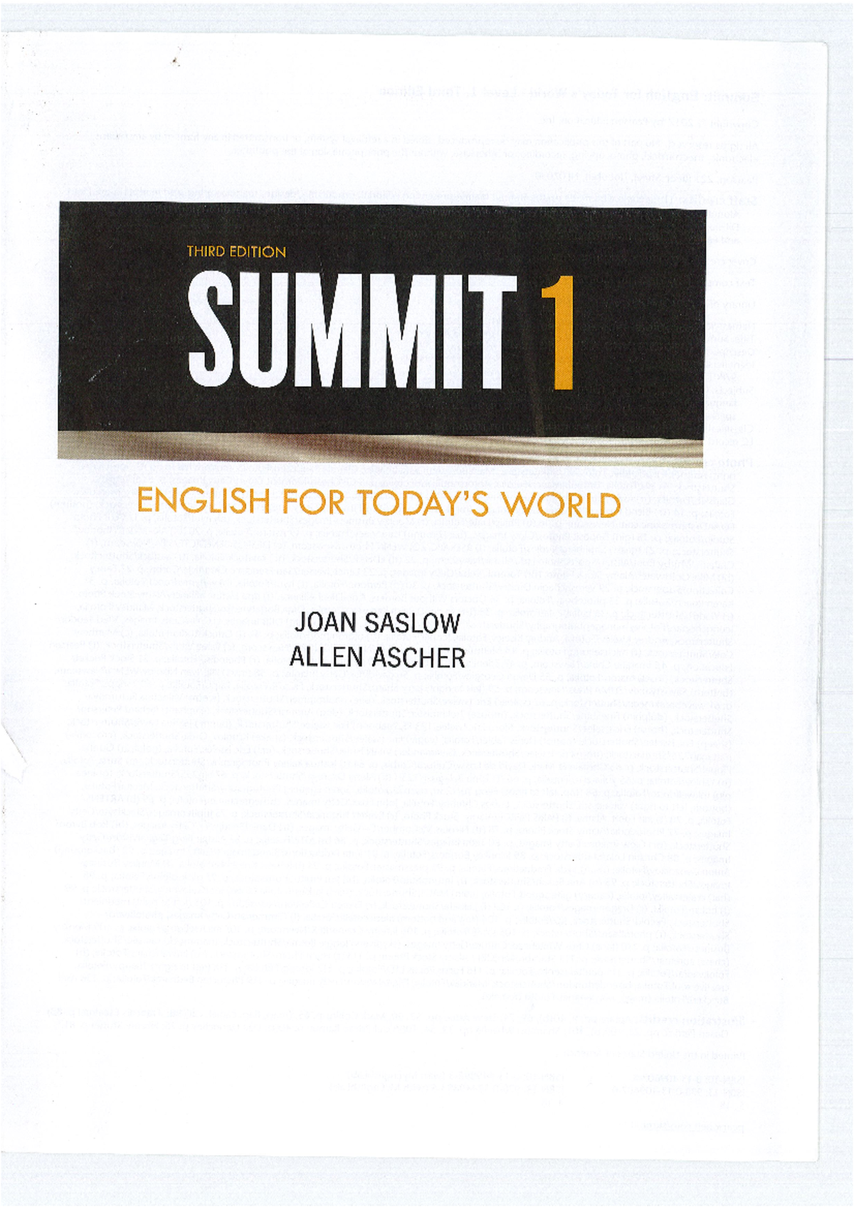 Summit 1 third edition joan saslow allen ascher - Vũ Ngô Tuấn Kiệt ...