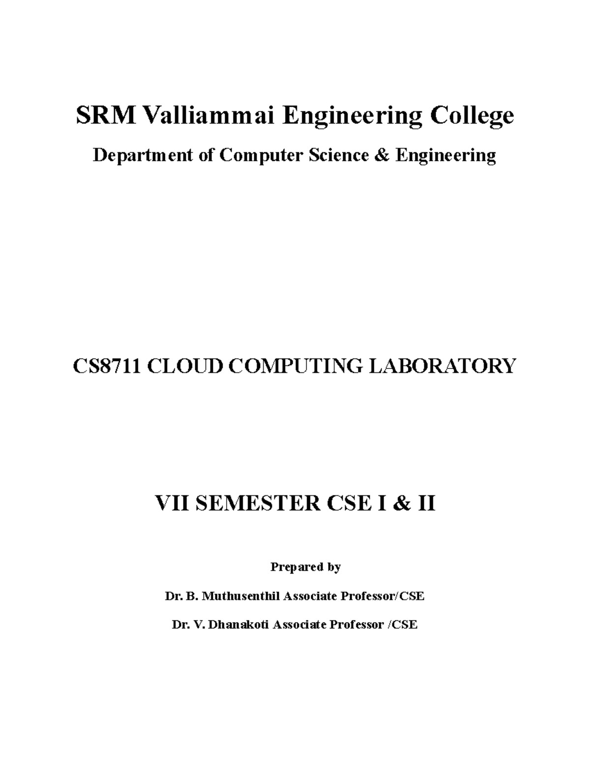 CS8711-Cloud Computing Lab - SRM Valliammai Engineering College ...