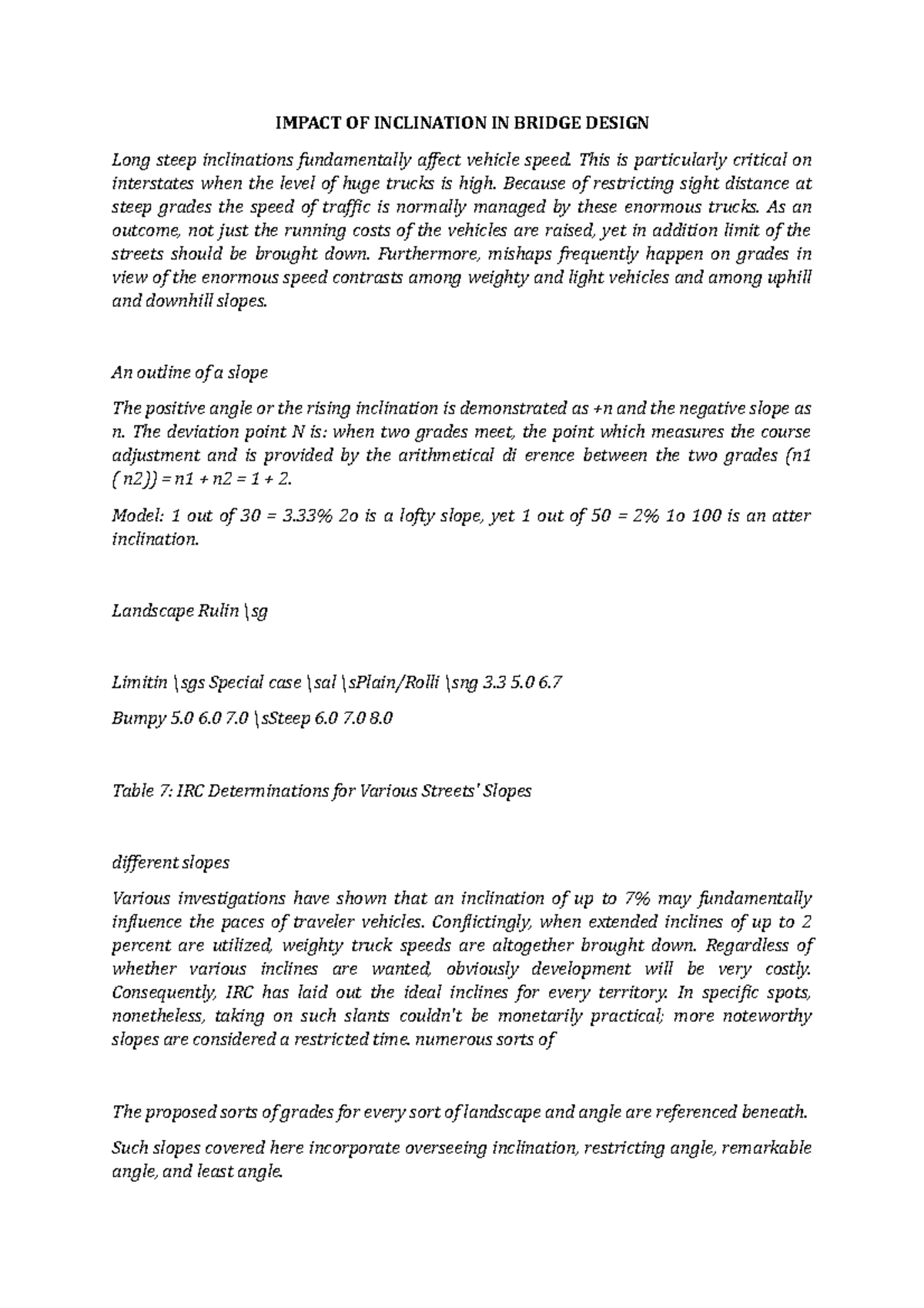Impact OF Inclination IN Bridge Design - IMPACT OF INCLINATION IN ...
