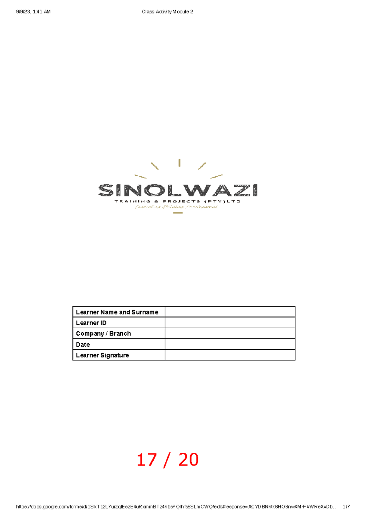 Python Class Activity - 9/9/23, 1:41 AM Class Activity Module 2 - Studocu