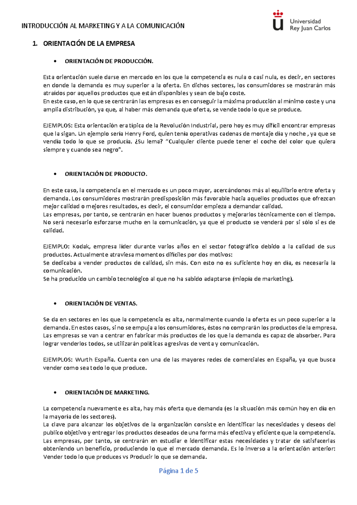 TEMA 1. MARKETING. APUNTES. INTRODUCCIÓN AL MARKETING Y A LA ...