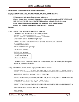 21CSL55 DBMS Laboratory Manual - 1 st Program Website Link: github ...
