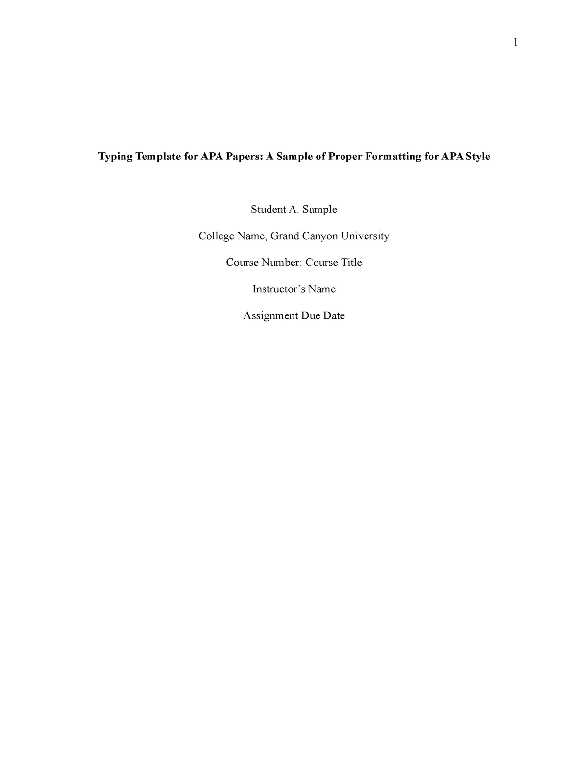 apa format paper no title page