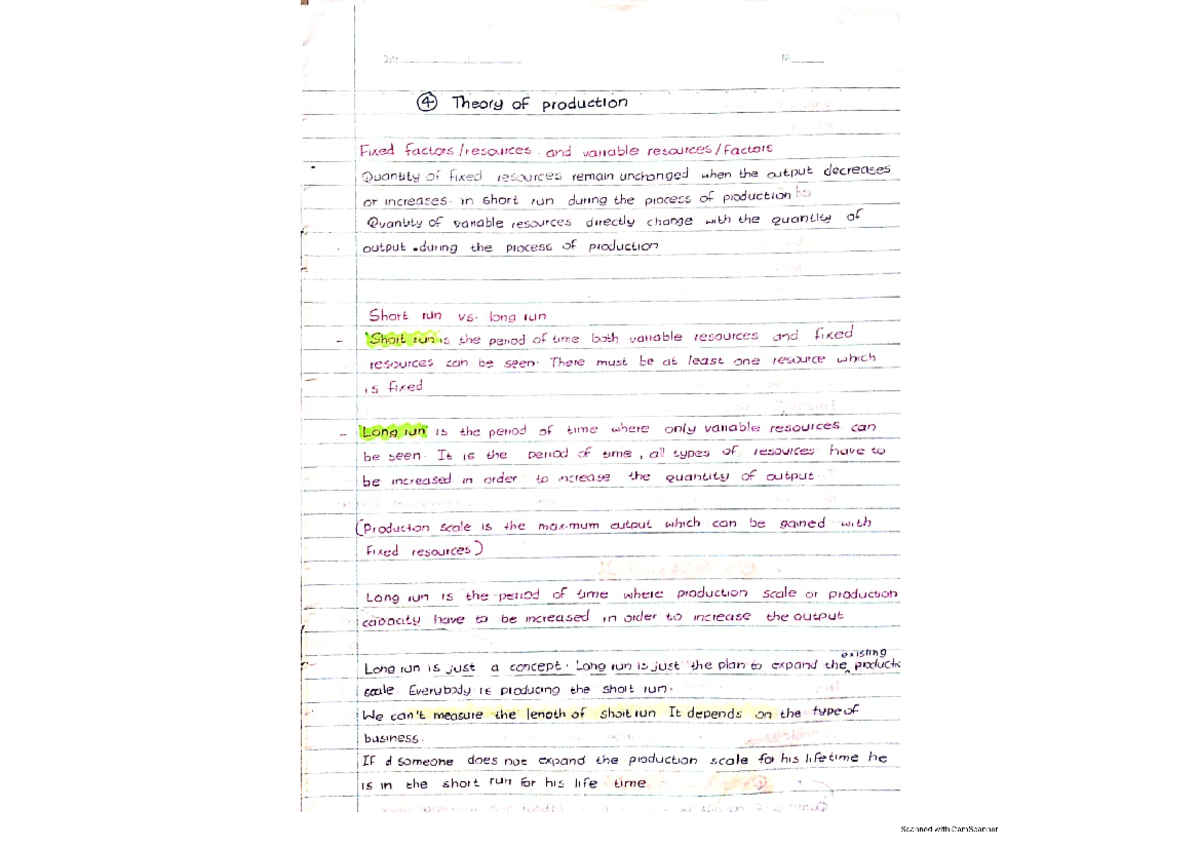 4. Theory of Production - Introduction to Economics - Studocu