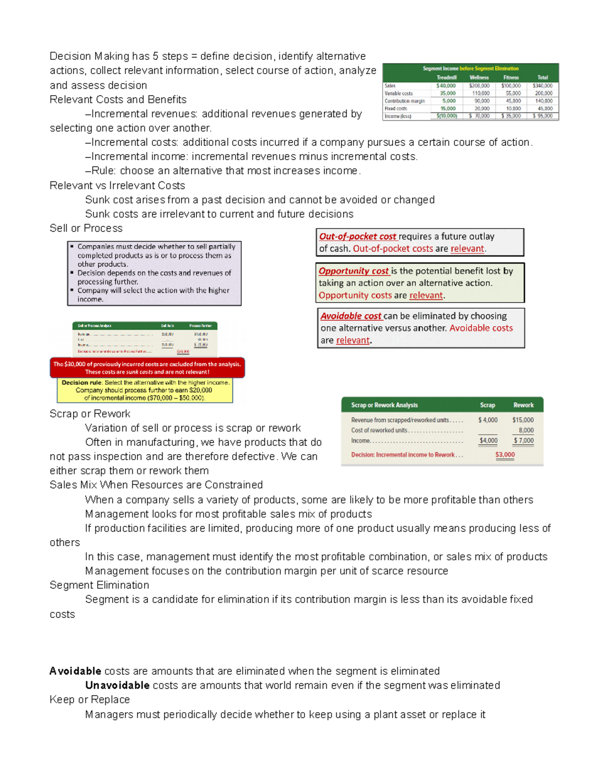 Chapter 25 - Accounting - Decision Making Has 5 Steps = Define Decision ...