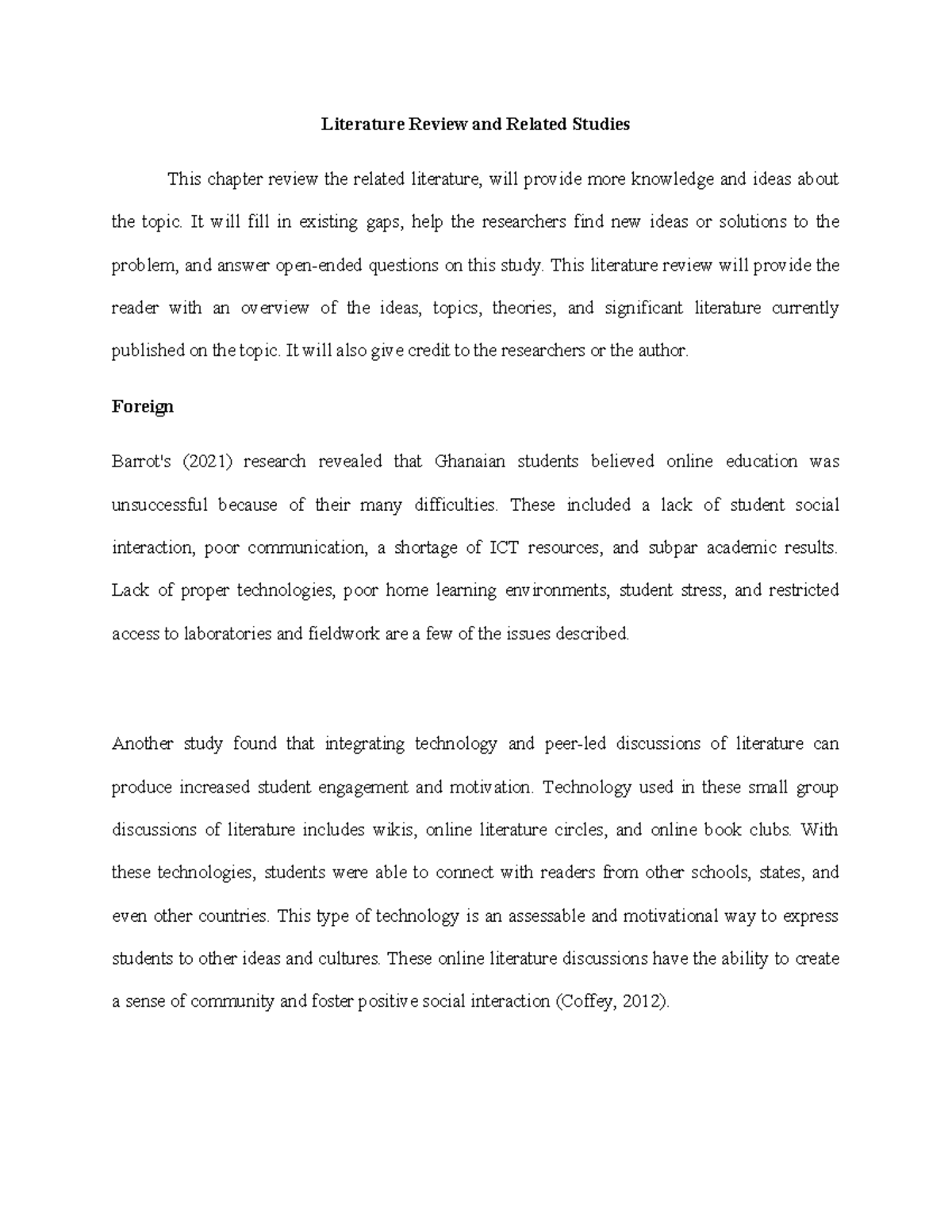 Chapter 2 - research - Literature Review and Related Studies This ...