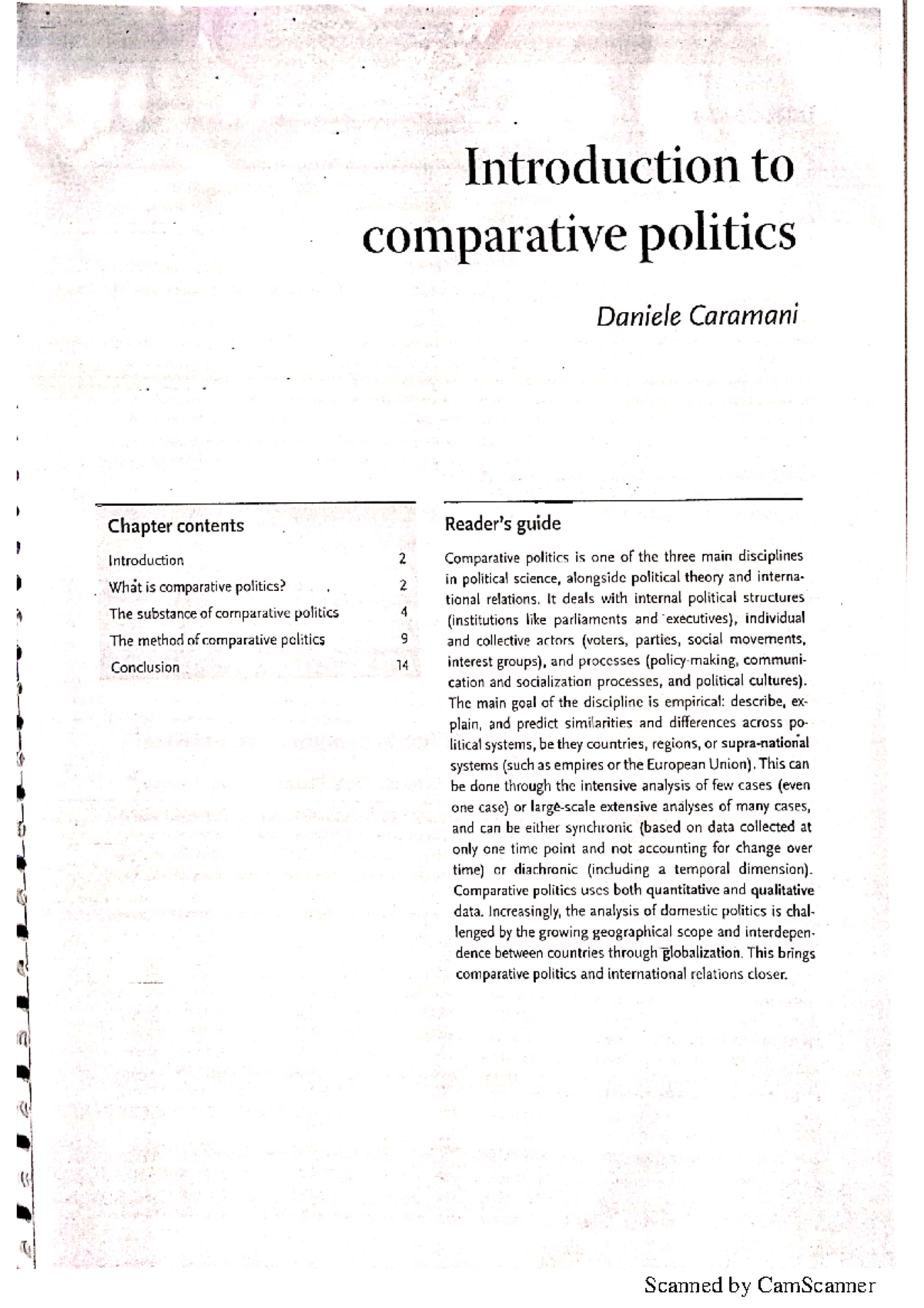 Introduction To Comparative Politics By Caramani This Document Will Be ...