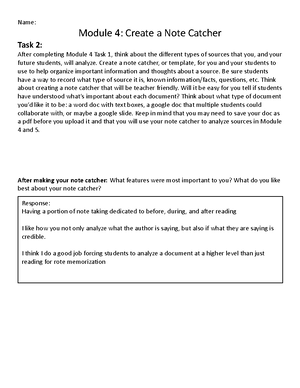 Module 4 Task 1 - Practice materials - Name: Module 4: Engaging ...