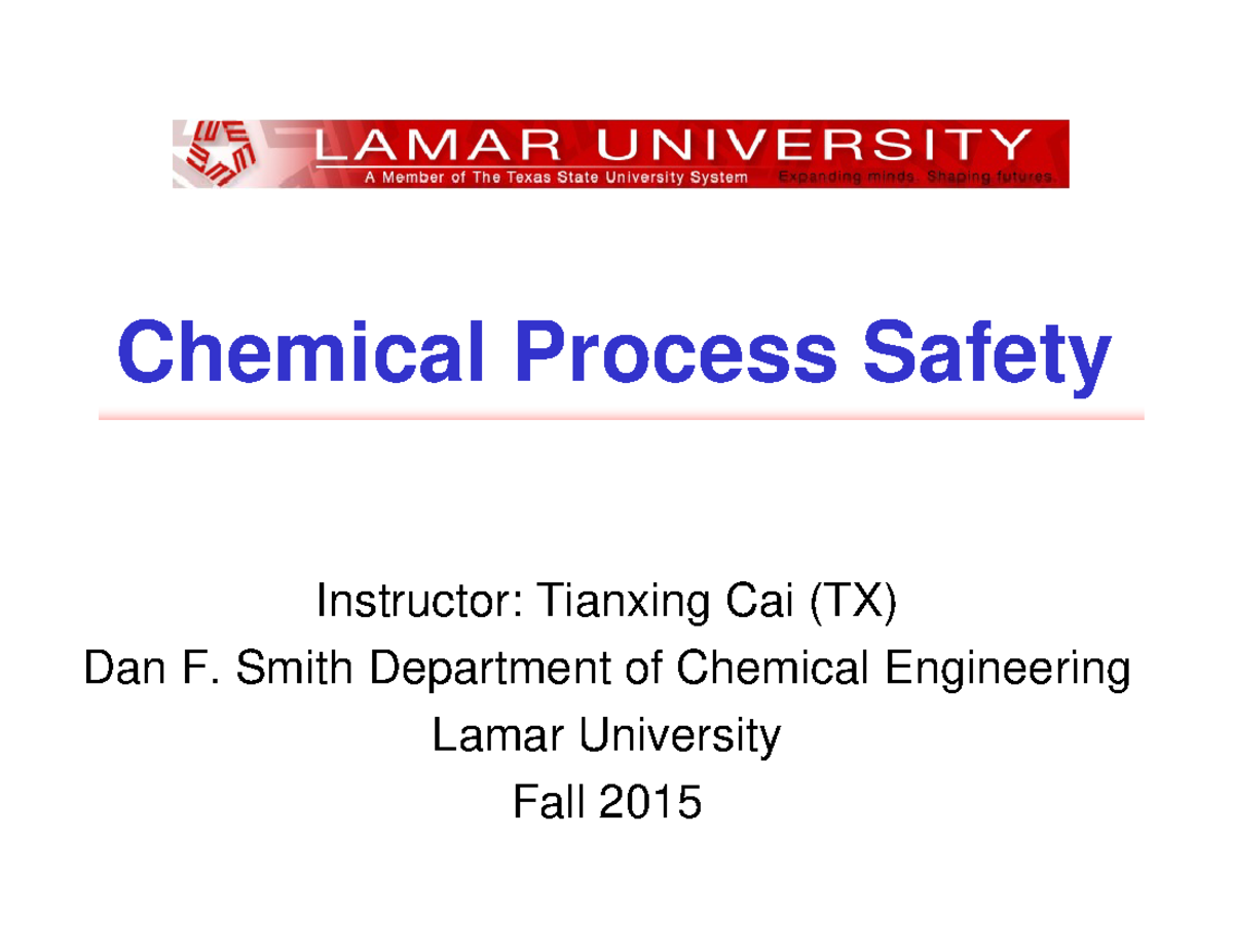 2 Modeling for Process Safety modeling [Compatibility Mode] - Chemical ...