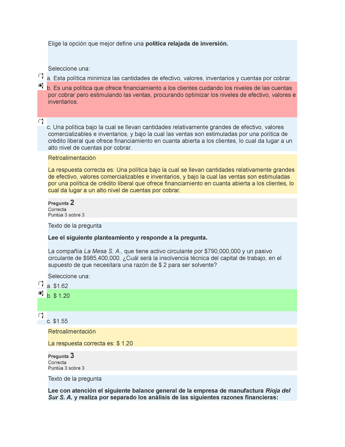 Examen Uno Y Dos Finanzas Internacionales - Elige La Opción Que Mejor ...