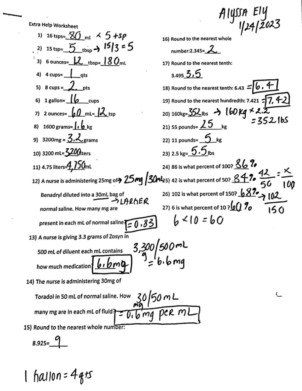 Alyssa Ely- 1.24.23 Extra Help Worksheet - Studocu