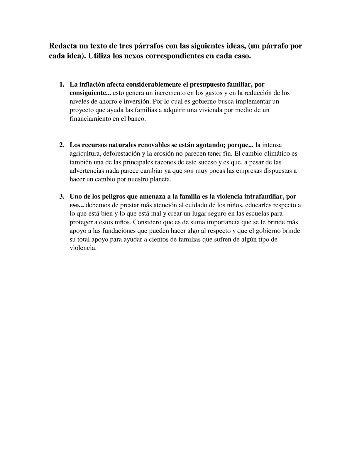 Unidad 5 Actividad 1 El Parrafo Redacta Un Texto De Tres Párrafos Con Las Siguientes Ideas 4826