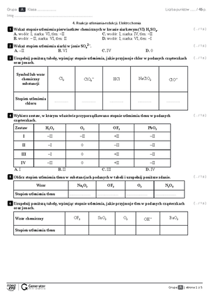Węglowodory Sprawdzian Gimnazjum Wsip świat Chemii www.studocu.com
