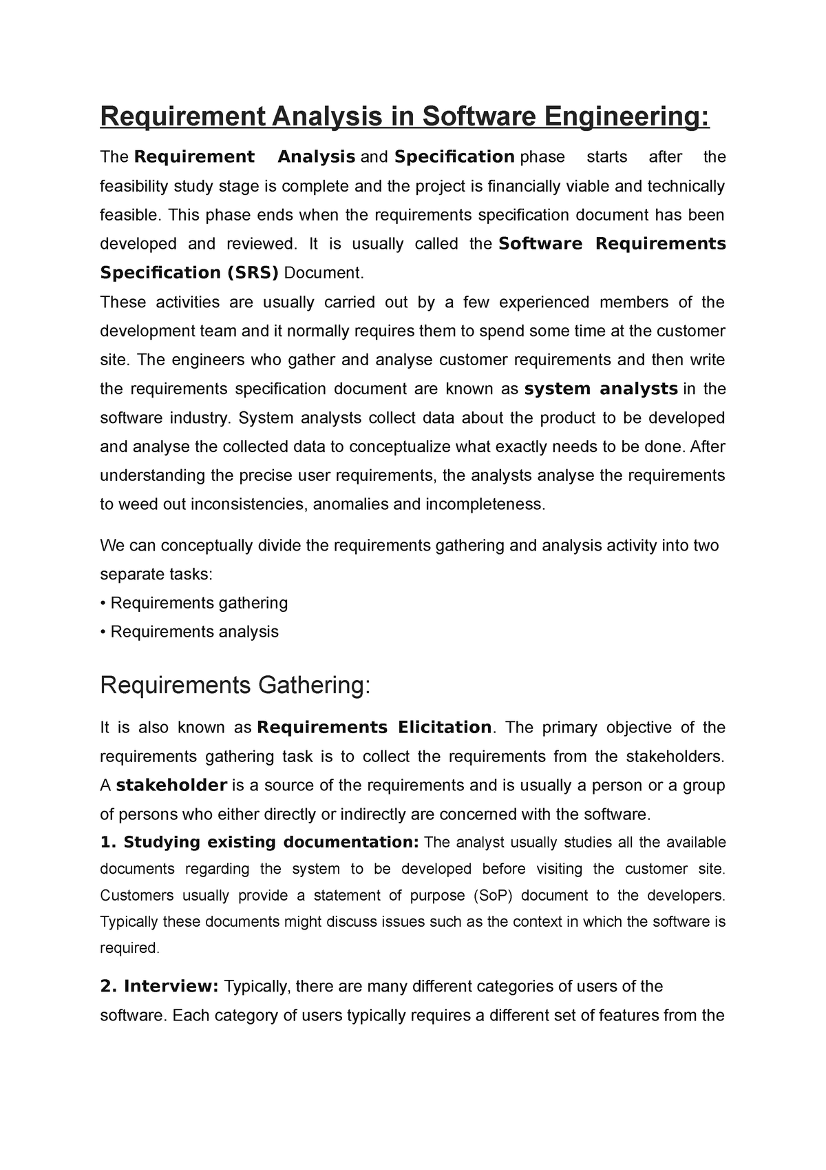 Unit 4 - notes - Requirement Analysis in Software Engineering: The ...