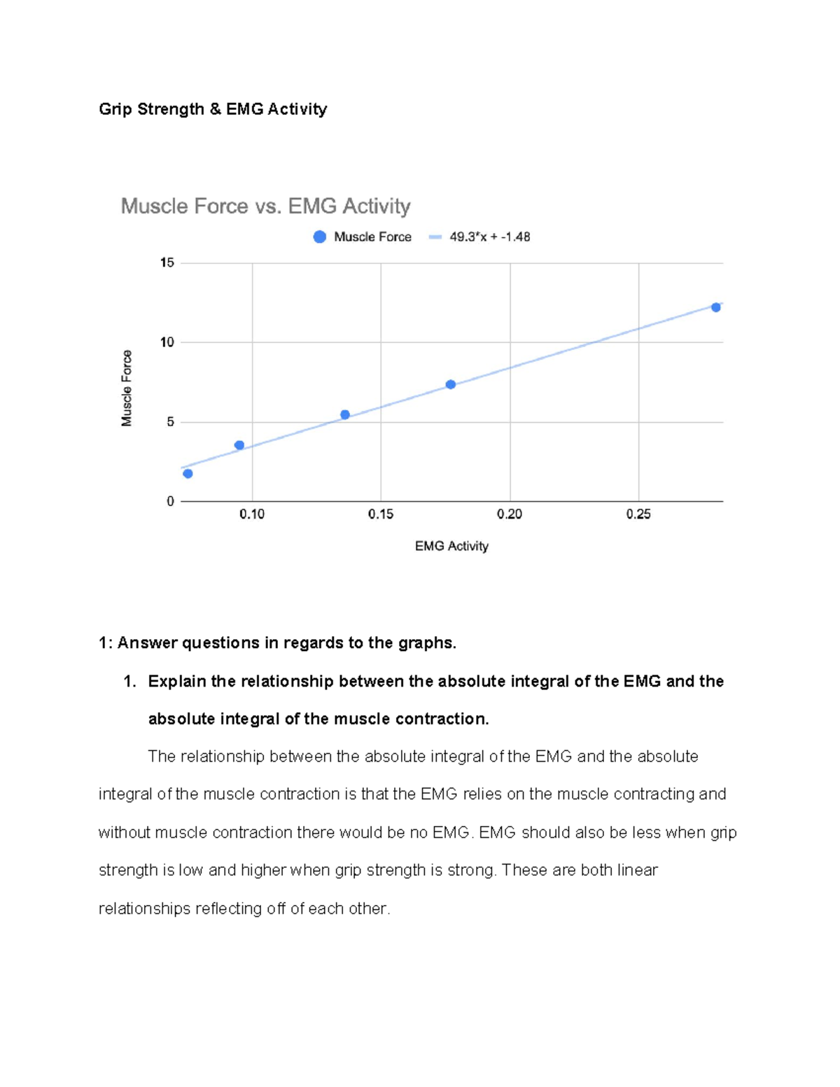 A+p lab 9 physiology EMG - Grip Strength & EMG Activity 1: Answer ...