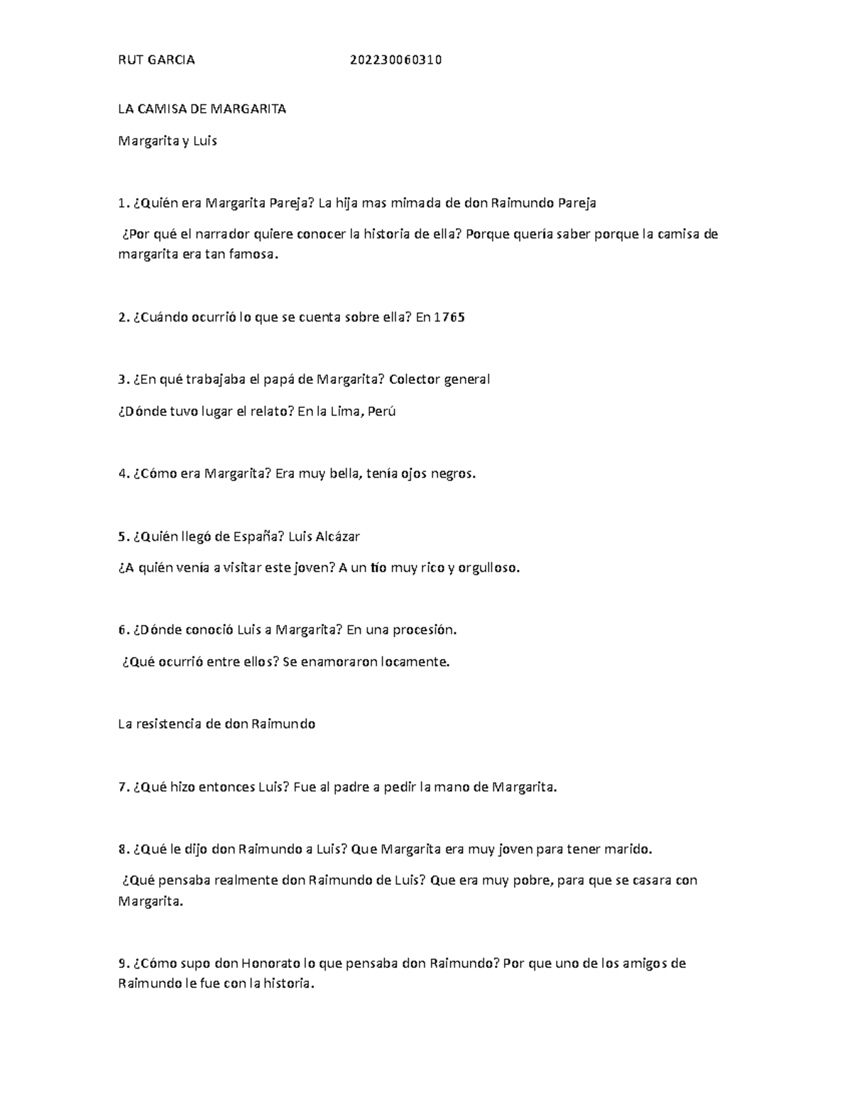 LA Camisa DE Margarita apuntes español RUT GARCIA 202230060310 LA