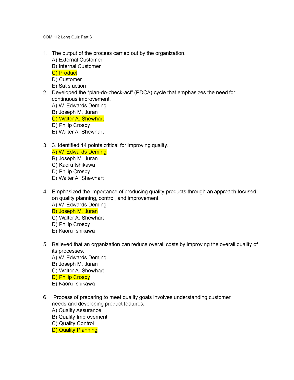 CBM 112 Long Quiz Part 3 - Long Quiz - CBM 112 Long Quiz Part 3 The ...